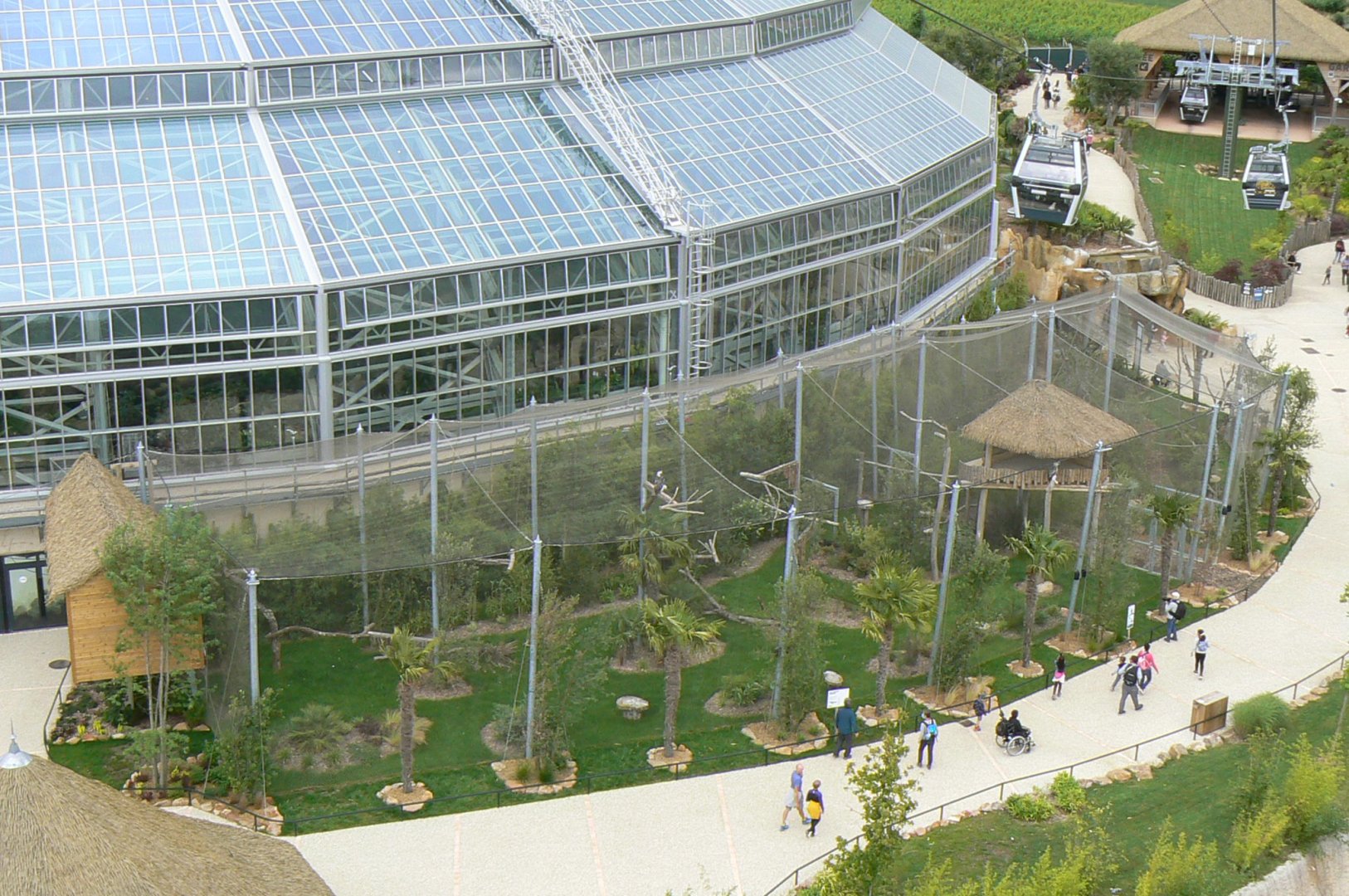 Tropical dome - Harpy eagles aviary from the cable-car