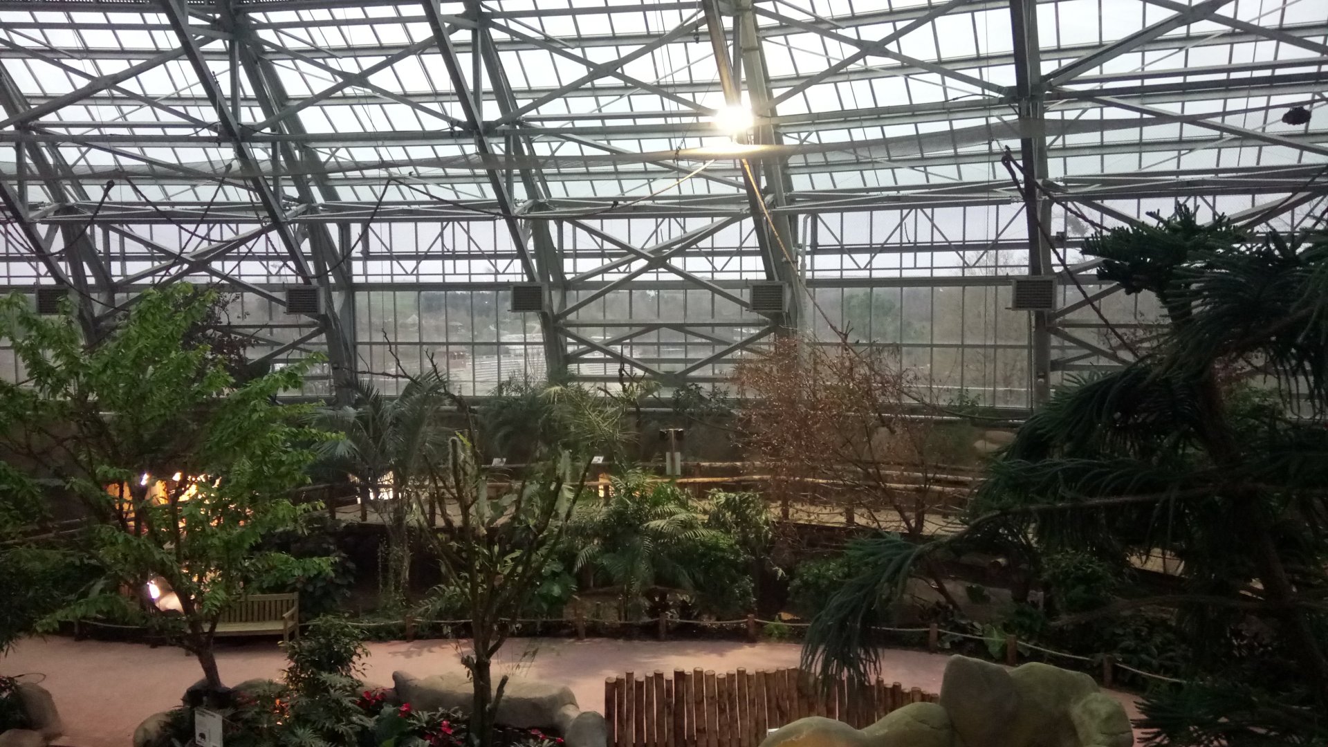 Tropical dome - Walkthrough aviary for Aldabr giant tortoises, rodriguez flying foxes and birds