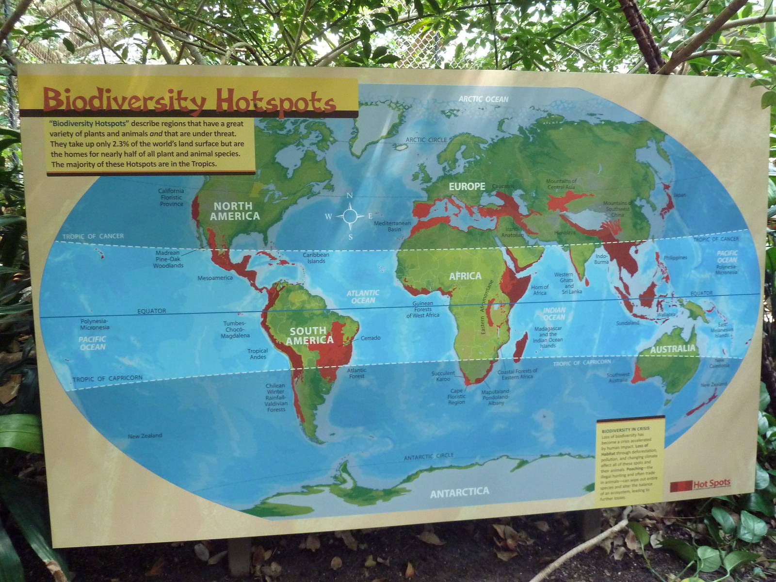 Tropics Trail - Biodiversity Hotspots Sign