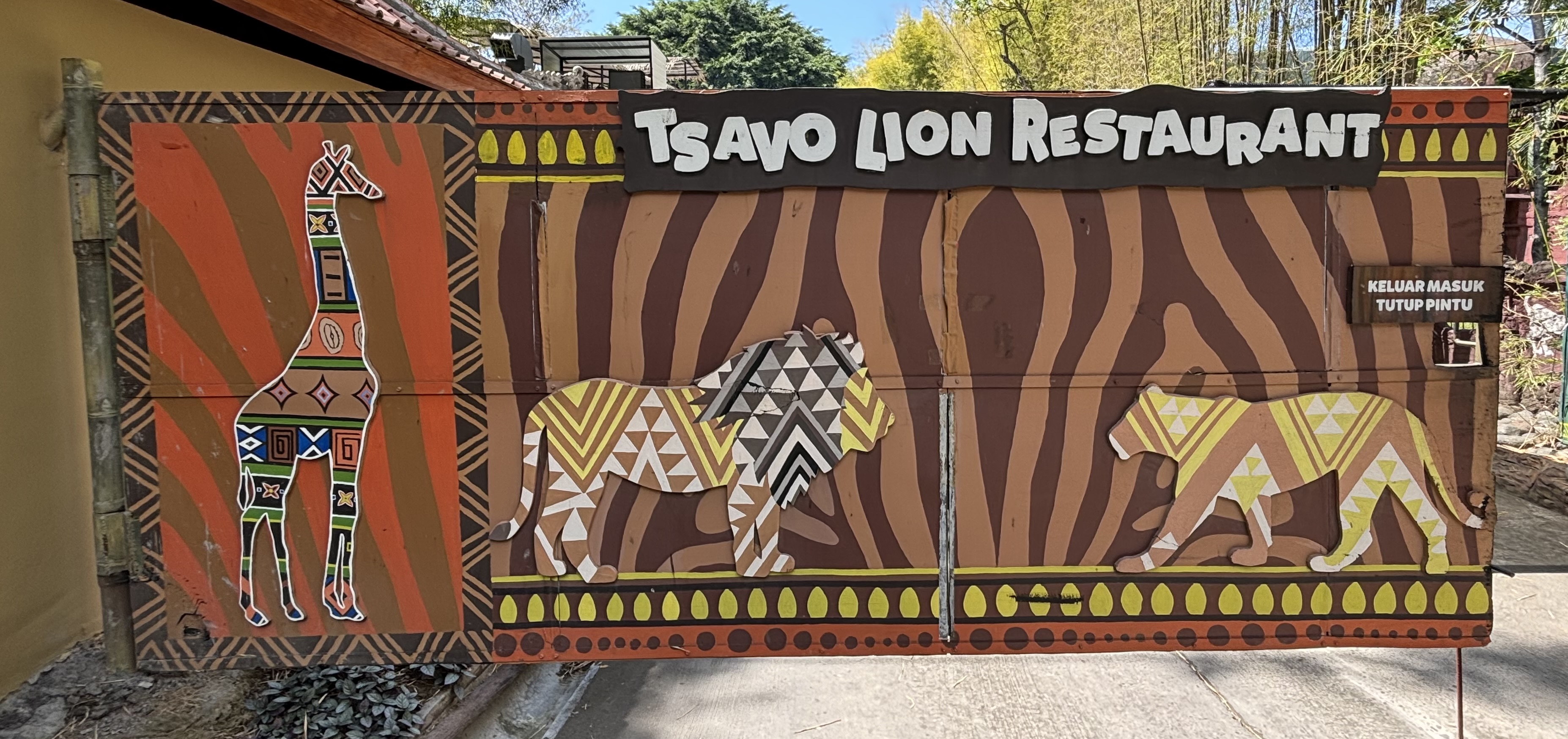 Tsavo Lion Restaurant Sign
