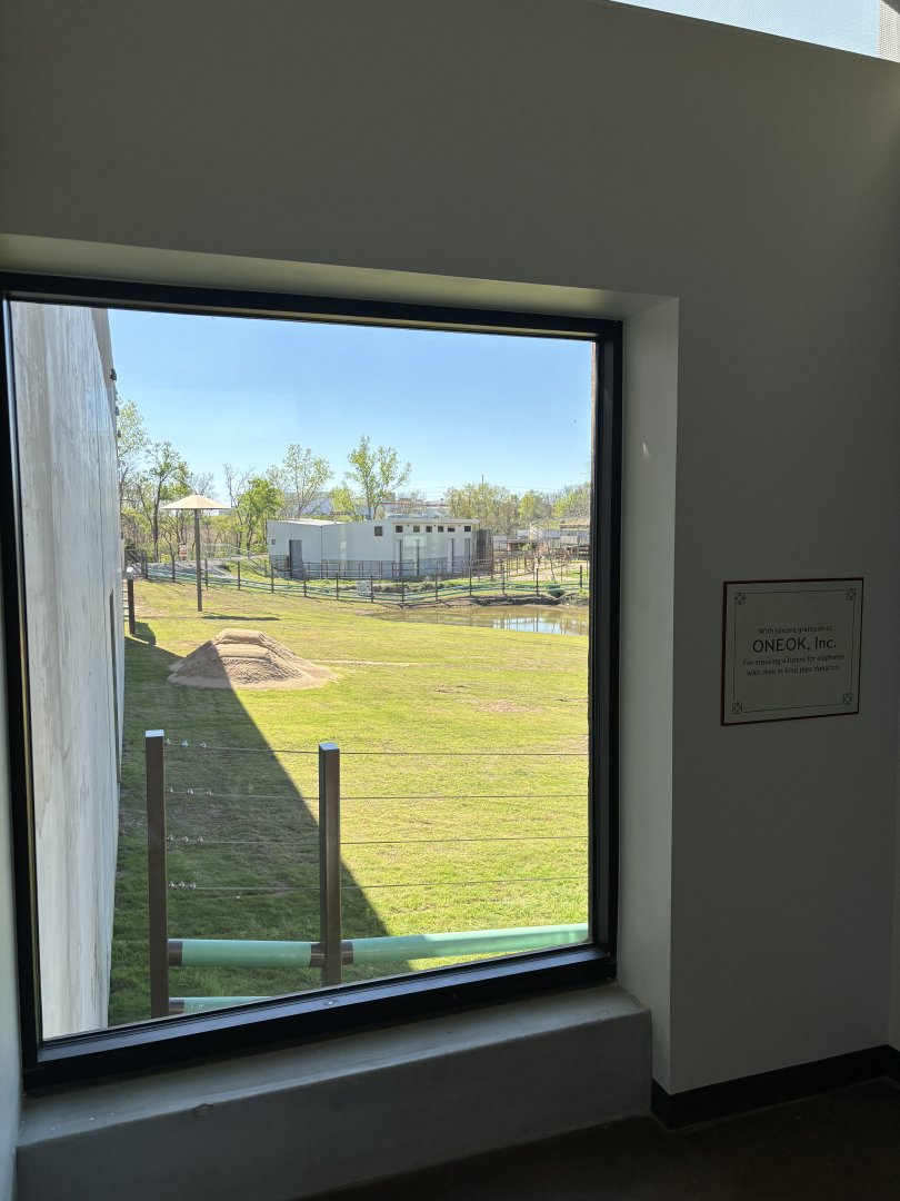 Tulsa Zoo Elephant Preserve Barn Indoor Viewing Window