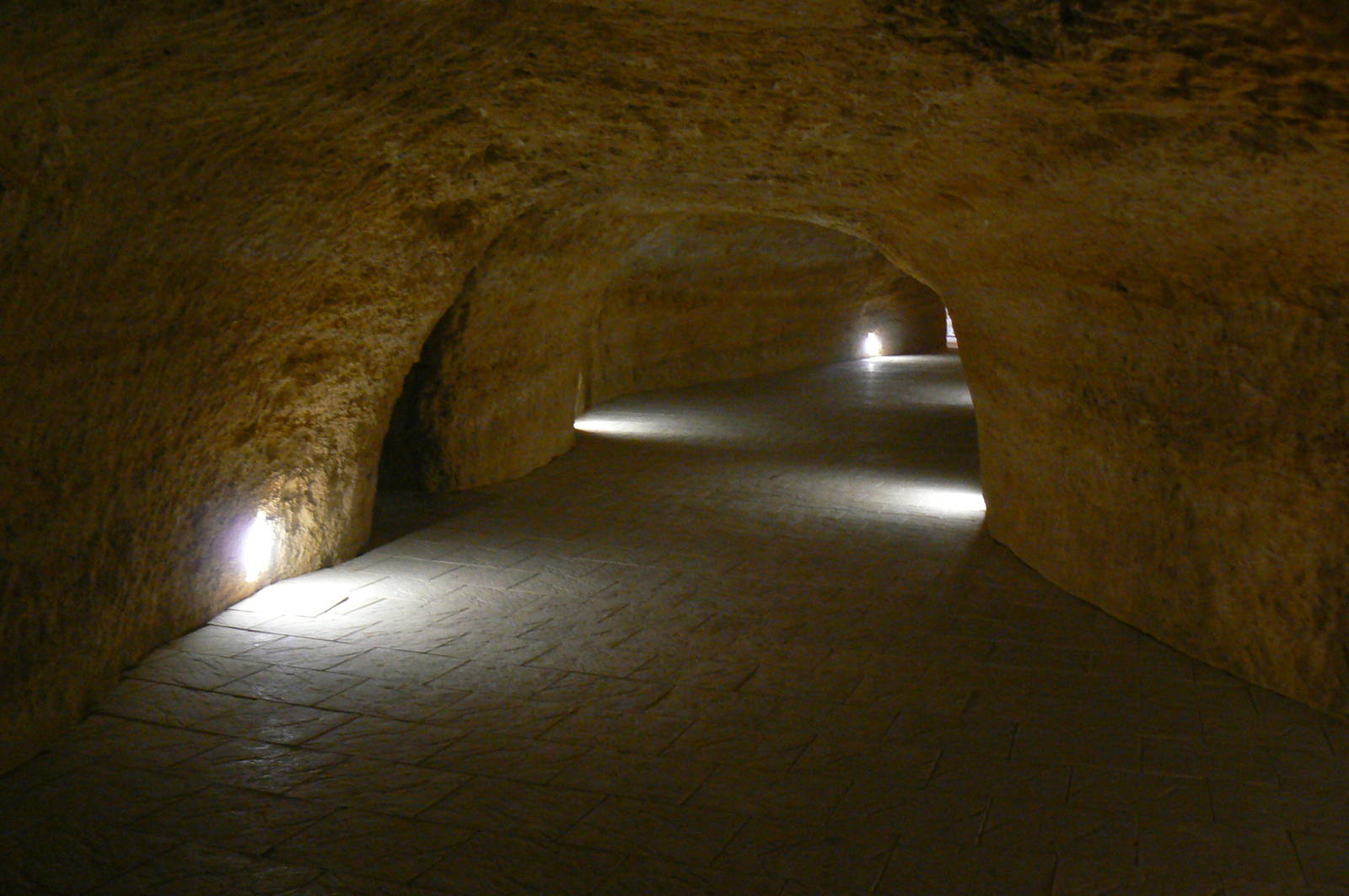Tunnel connecting quarries in the park