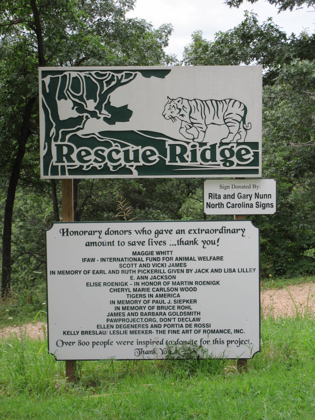 Turpentine Creek Wildlife Refuge (Arkansas) - Rescue Ridge Sign
