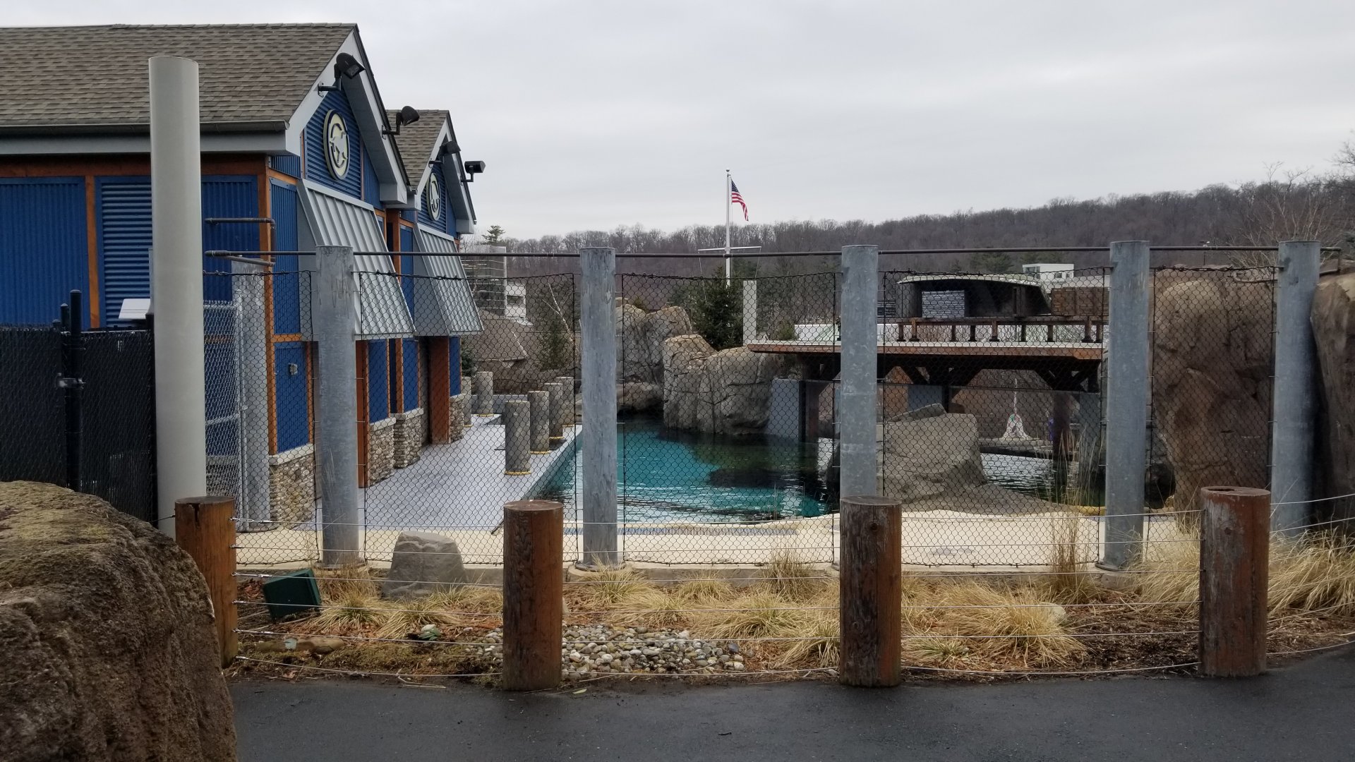 Turtle Back Zoo - rear of pinniped exhibit from above