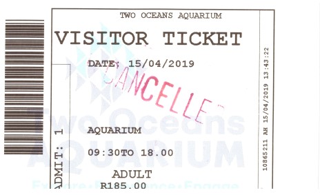 Two Oceans Aquarium Ticket 15.4.19