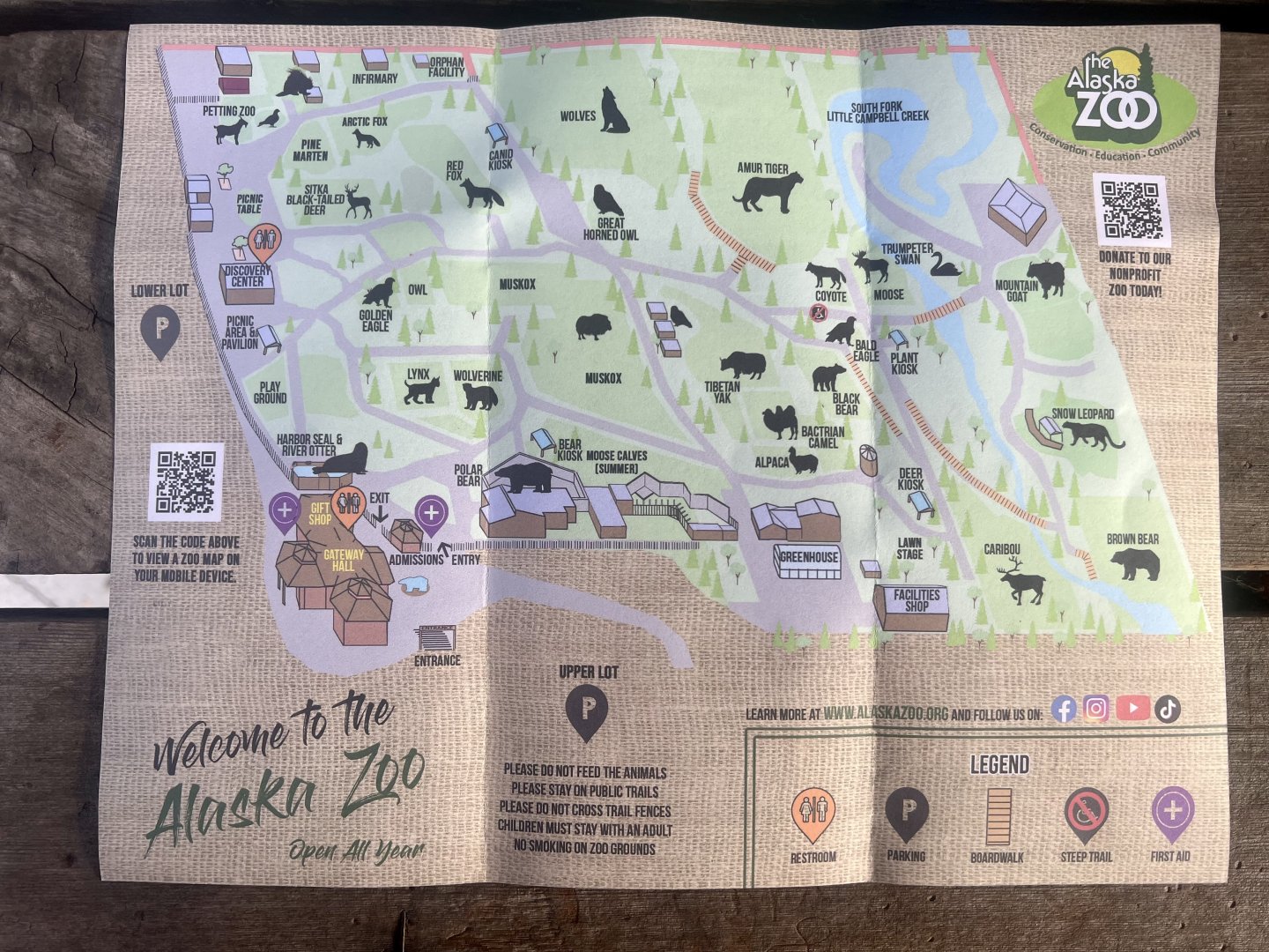 Updated zoo map showing the Pine Marten, the return of Wolves, and the expansion of the Musk Ox habitat.