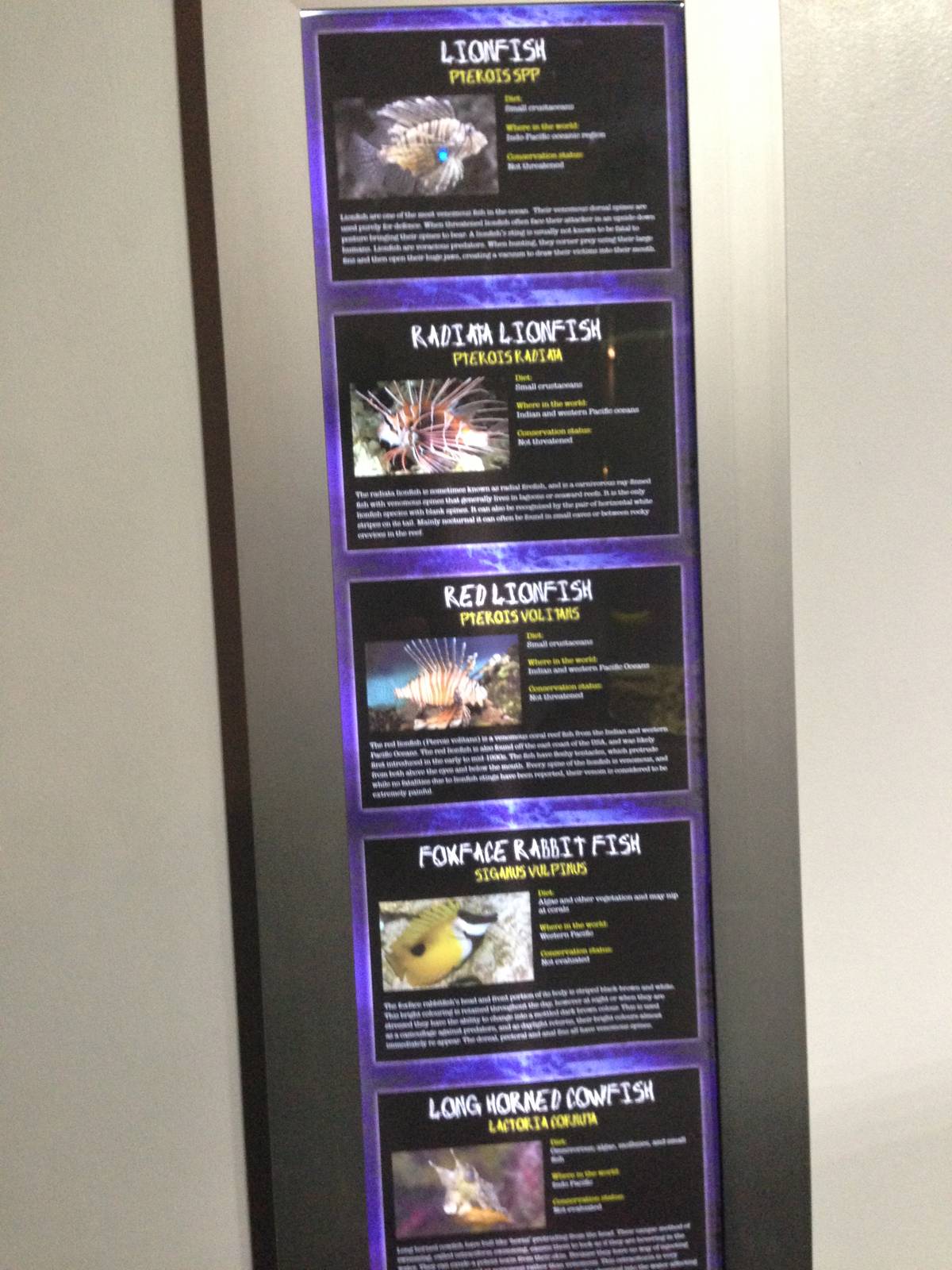 Venomous Fish Signage at Blue Planet Aquarium - 05/10/2013