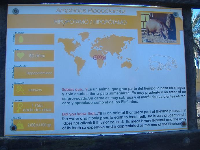 Vergel Safari Park hippo sign