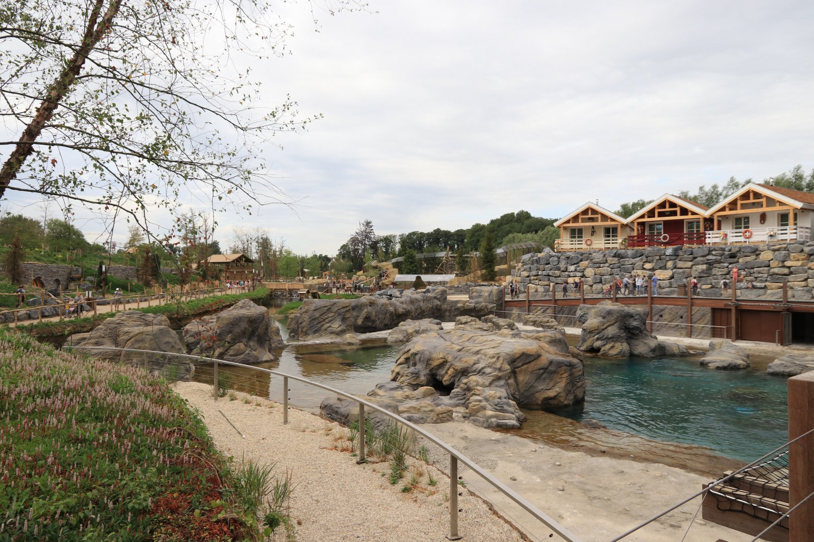 View across the steller sea lion enclosure over the new world 'The last Frontier' (July 2019)