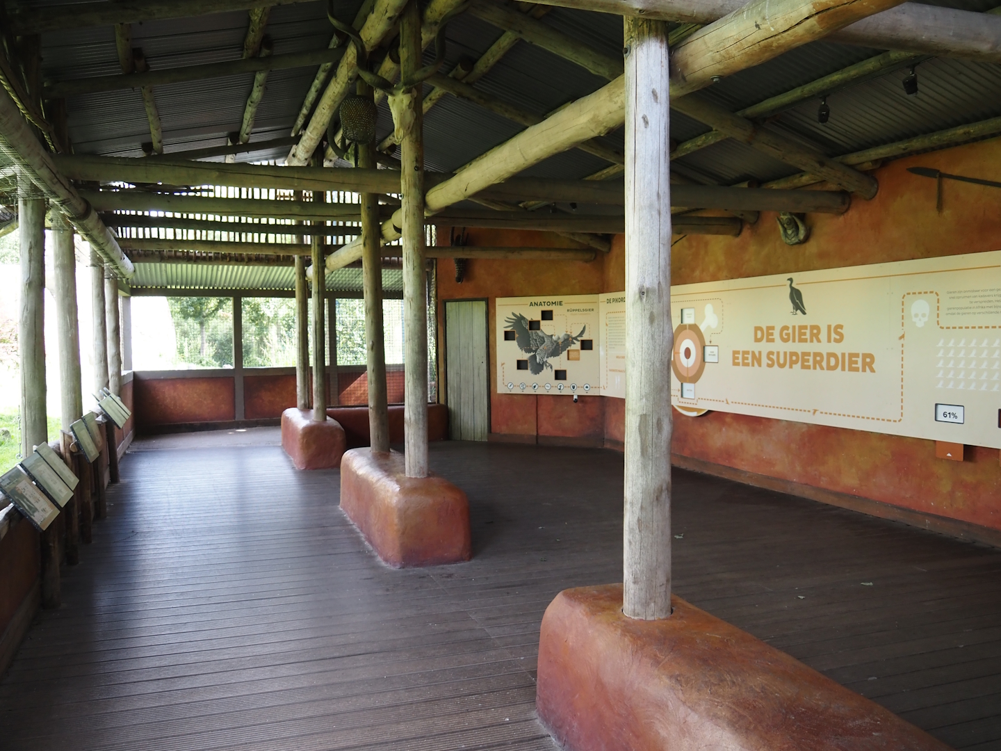 View area for the vulture, marabou and secretary bird aviary, 2024-06-30