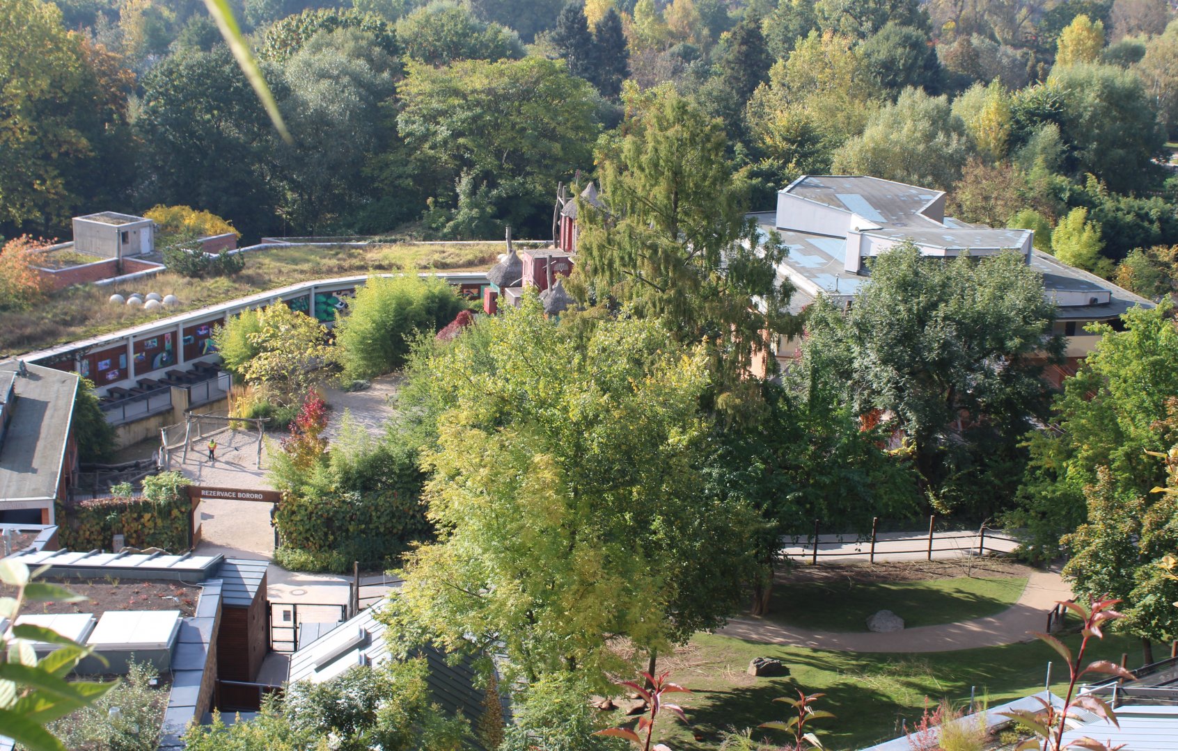 View at part of the zoo from above