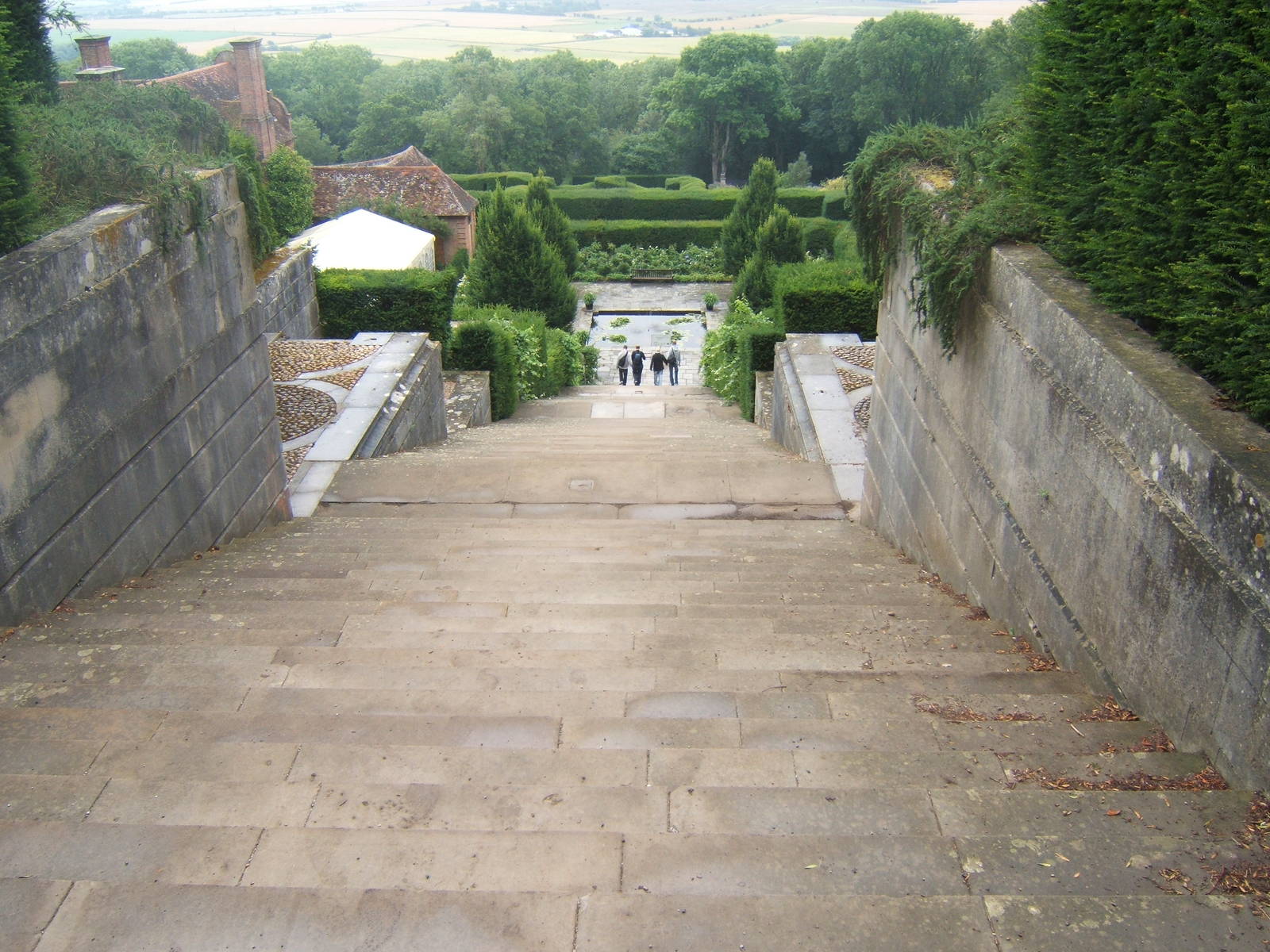 View down to part of the gardens
