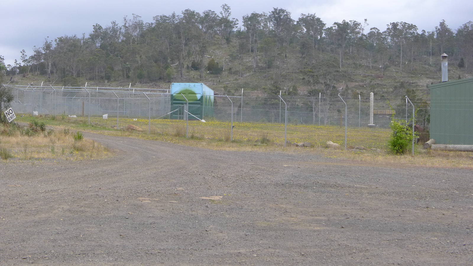 view from carpark to the new cheetah enclosure