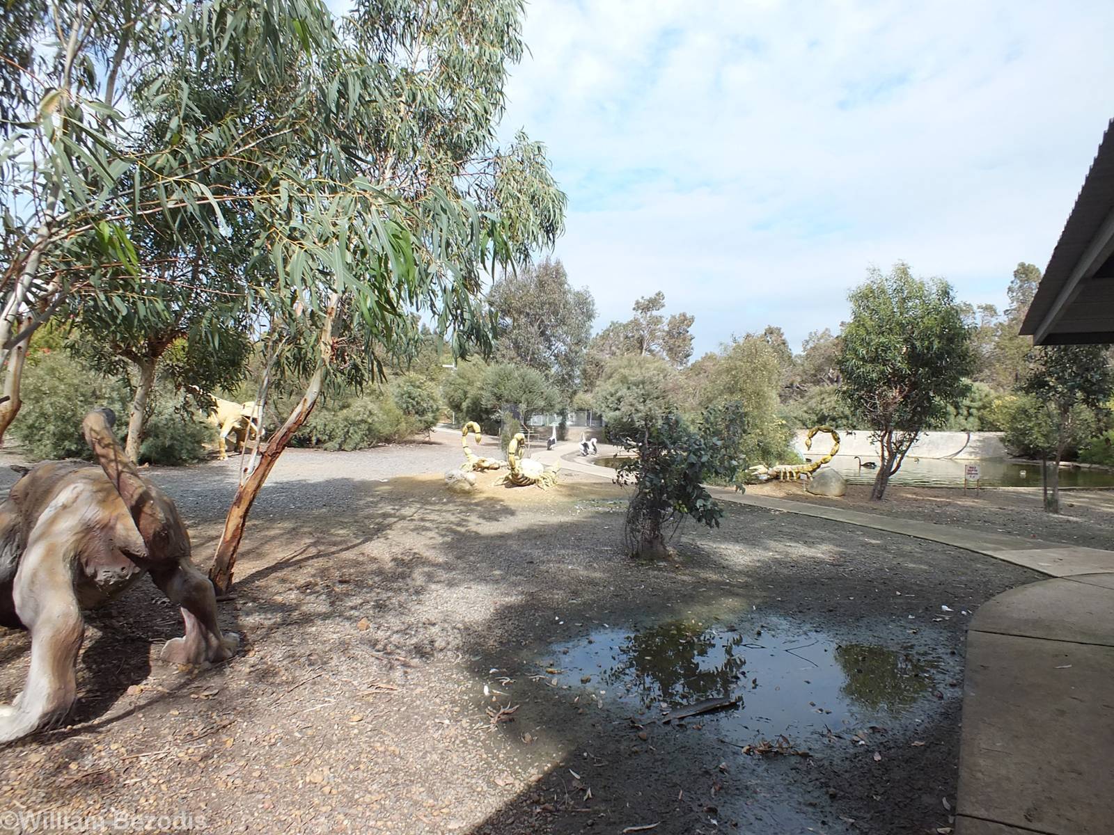 View from the Tiny Parrot Cages showing Sabre-toothed Tiger, Giant Scorpion