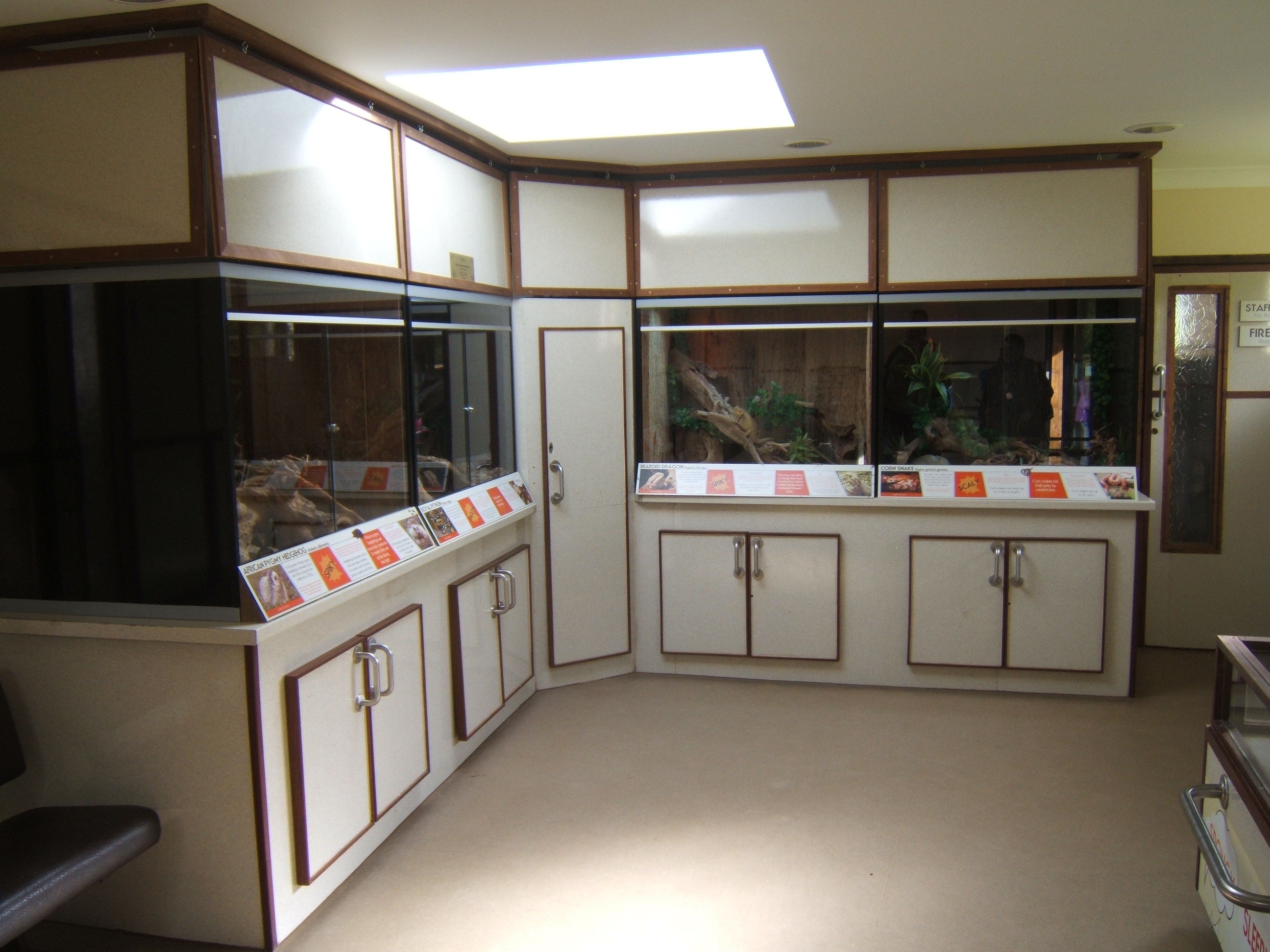 View inside animal encounter room