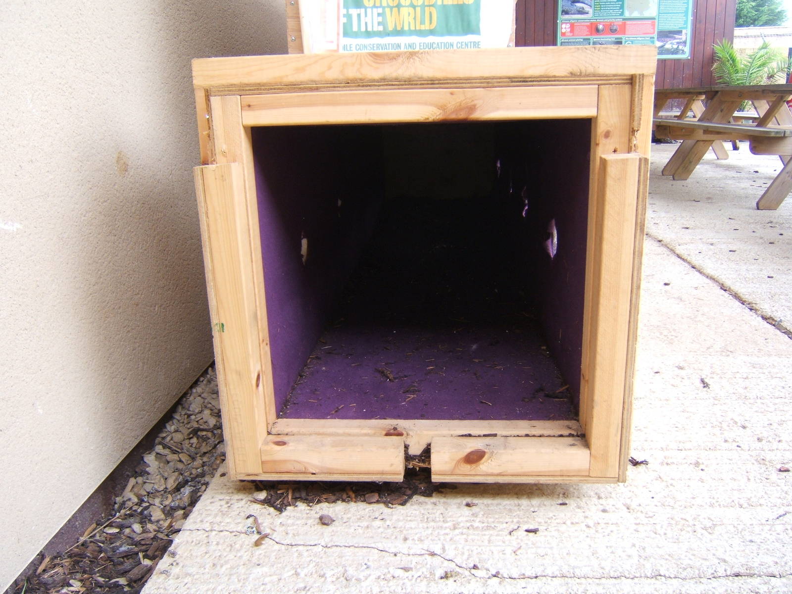 View inside Crocodile transport crate