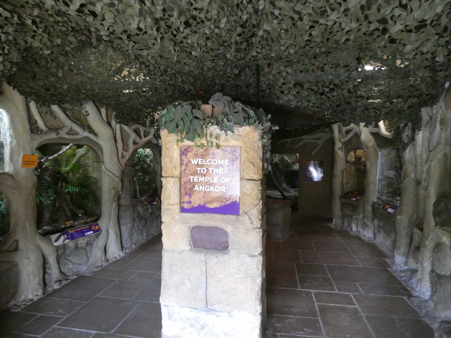 View inside reptile house