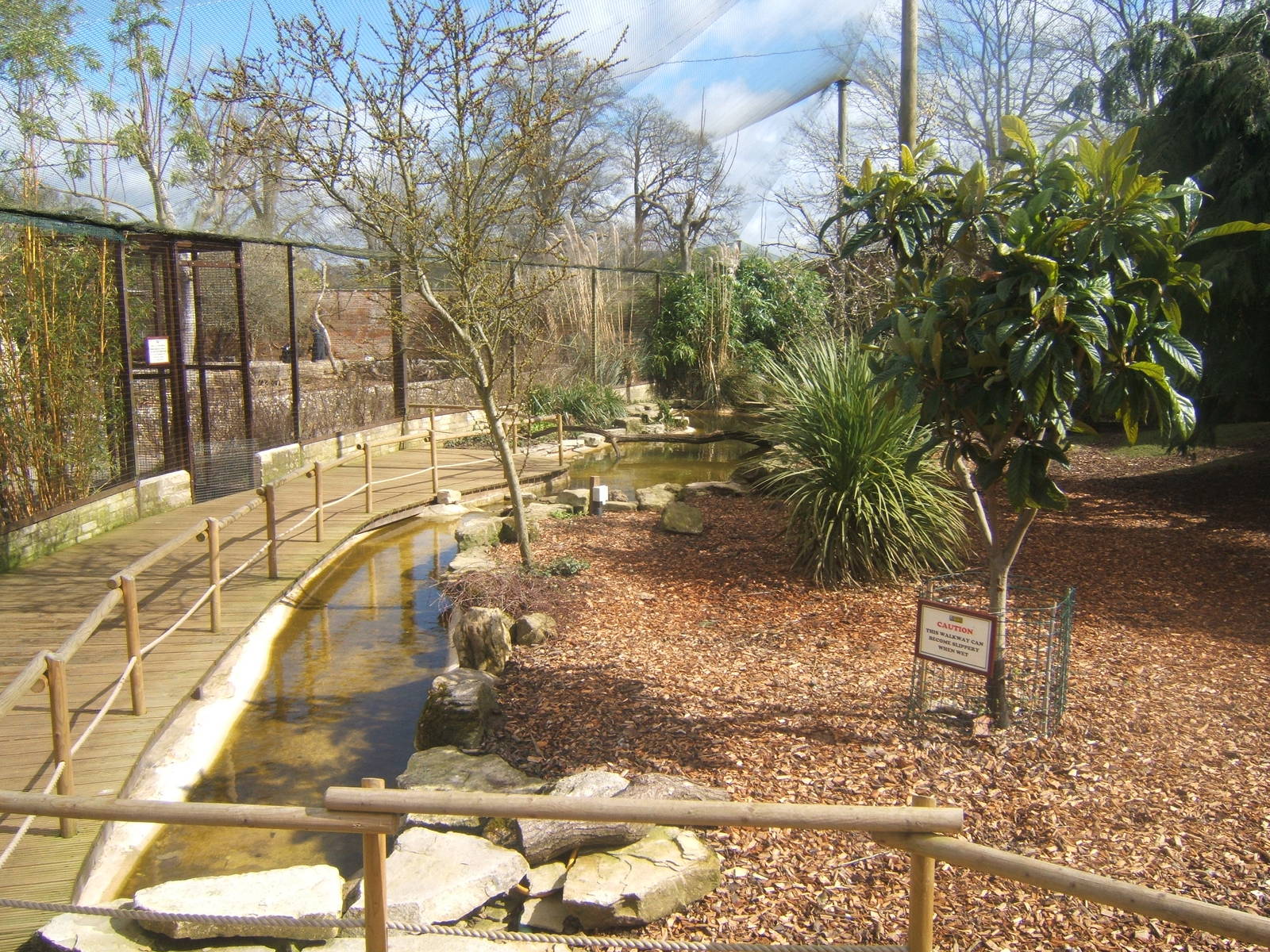 View inside the former walk-through aviary,which is now a Walk in Aviary