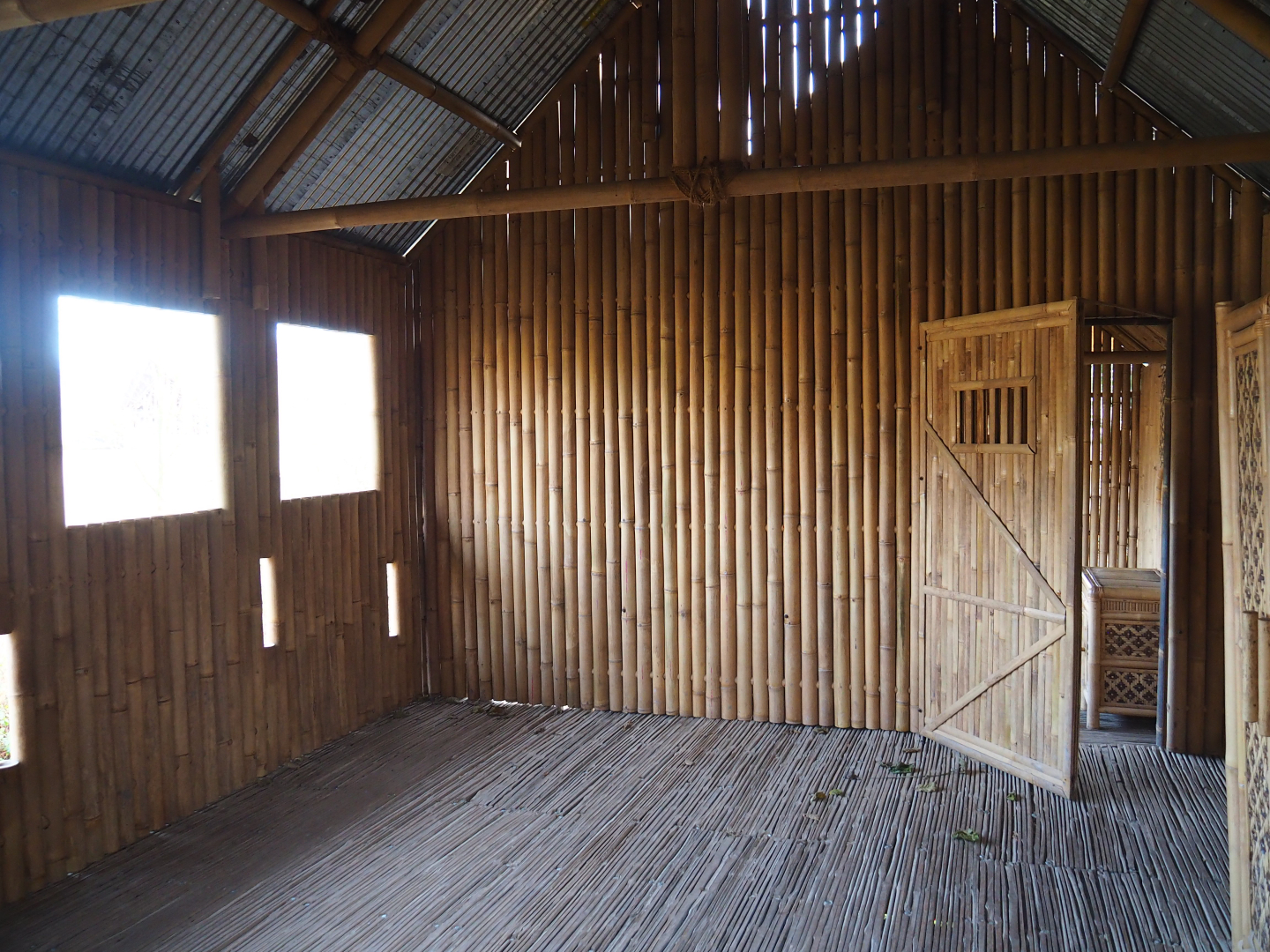 View inside the second elephant viewing lodge, 2021-12-07