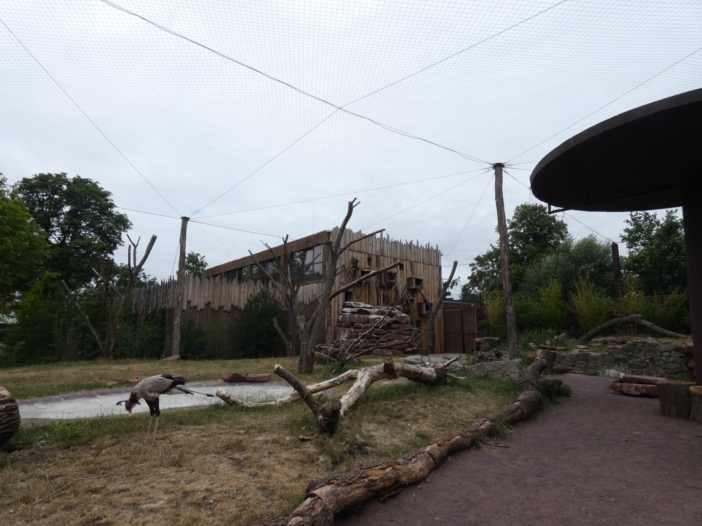 View inside walk-through aviary