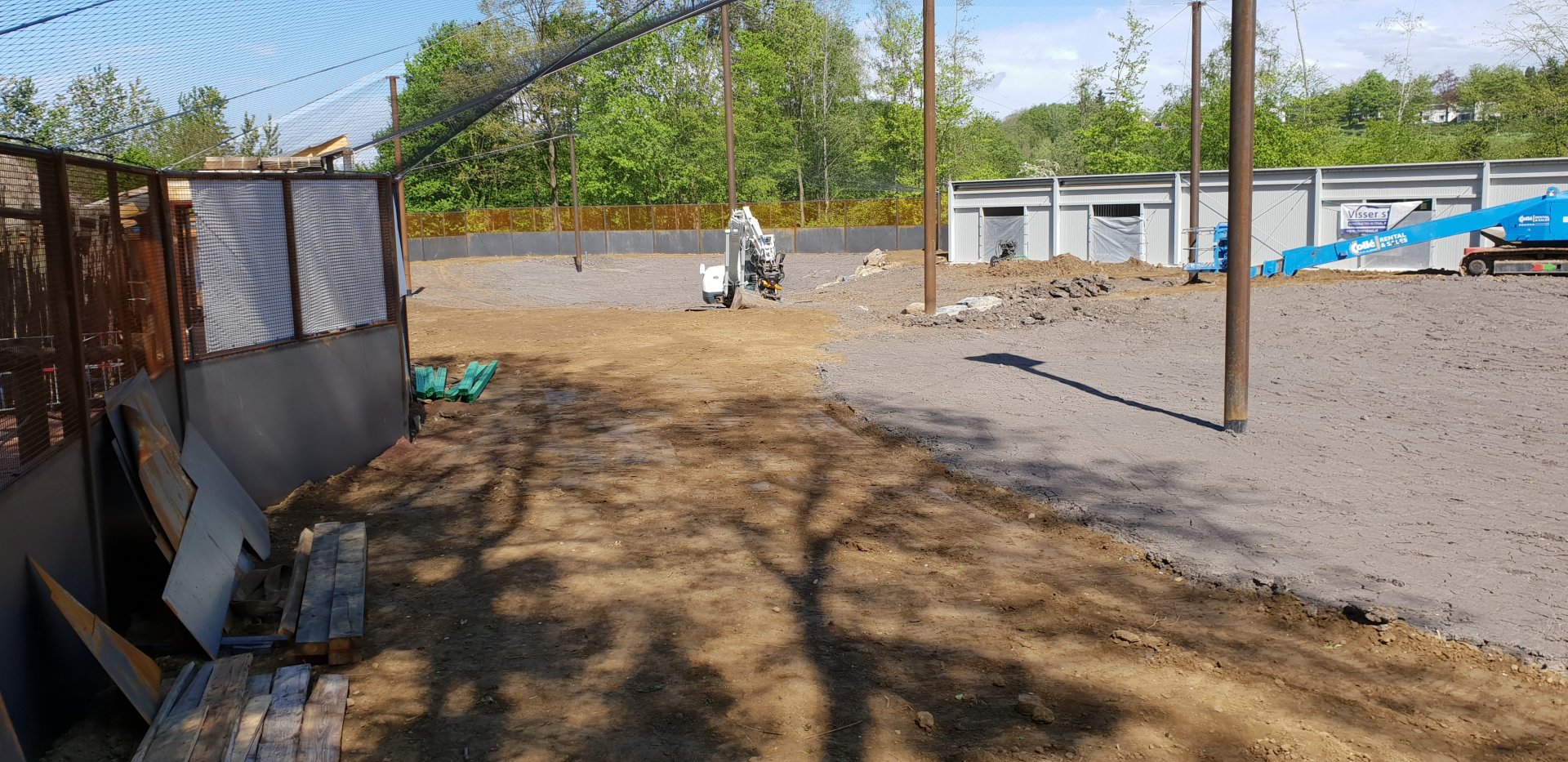 View into new Flamingo-aviary under construction