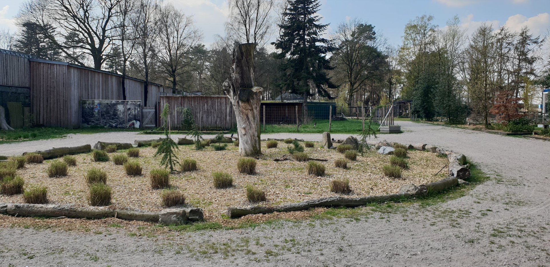 View into the park - Black stork enclosure