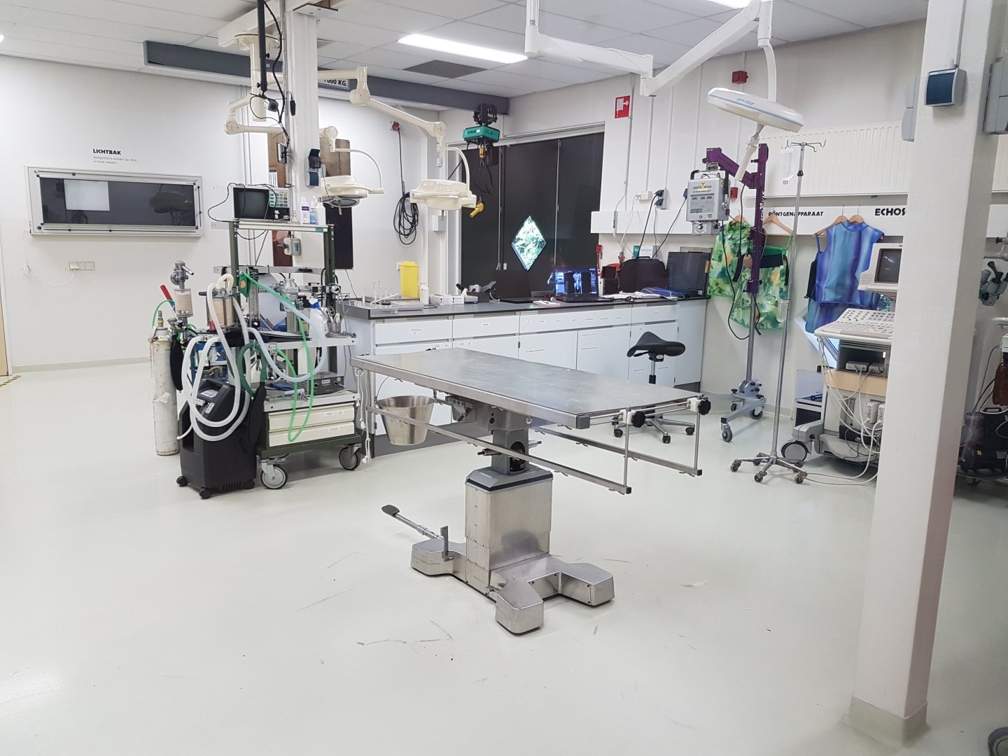 View into X-ray room