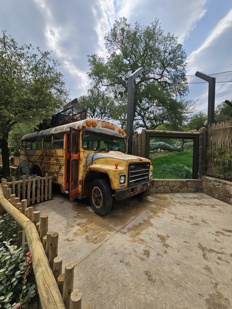 View next to the bus