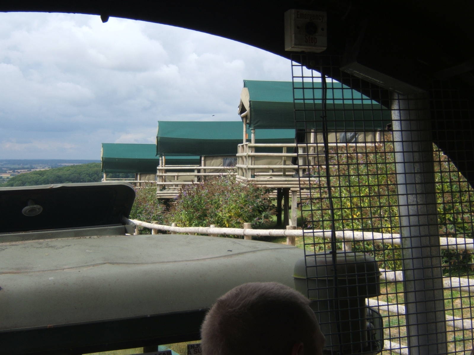 View of African Experience Lodges from truck