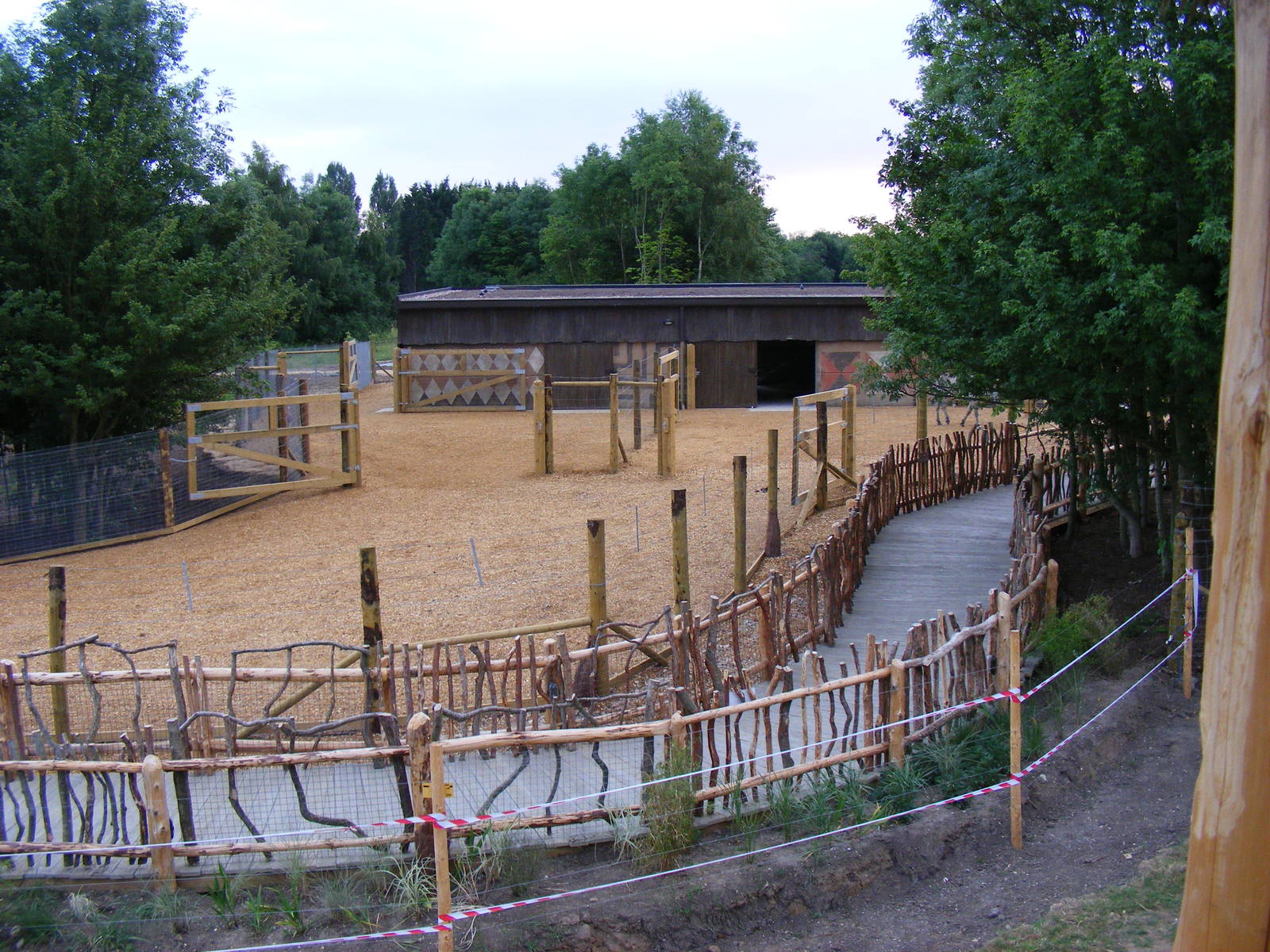 View of animal housing from Wanyama Reserve lookout tower at Chessington Zo