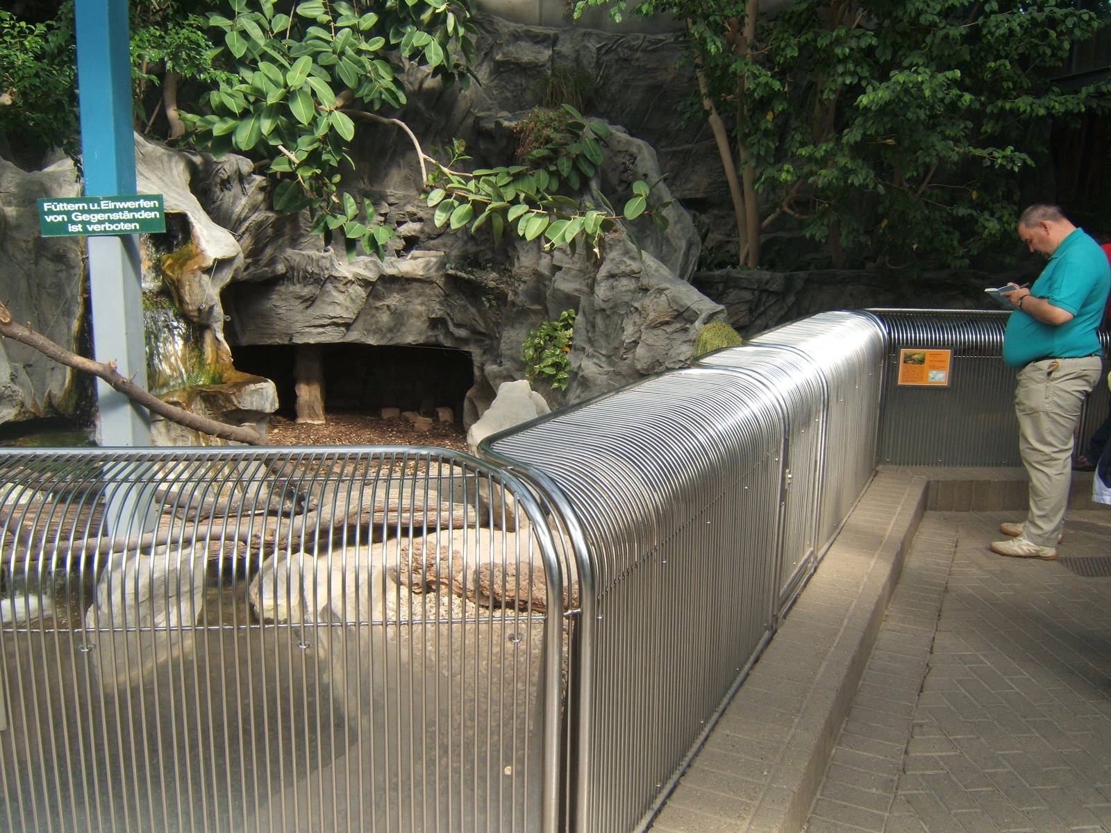 View of Asian Short-clawed Otter and Cuviers Dwarf Caiman exhibits