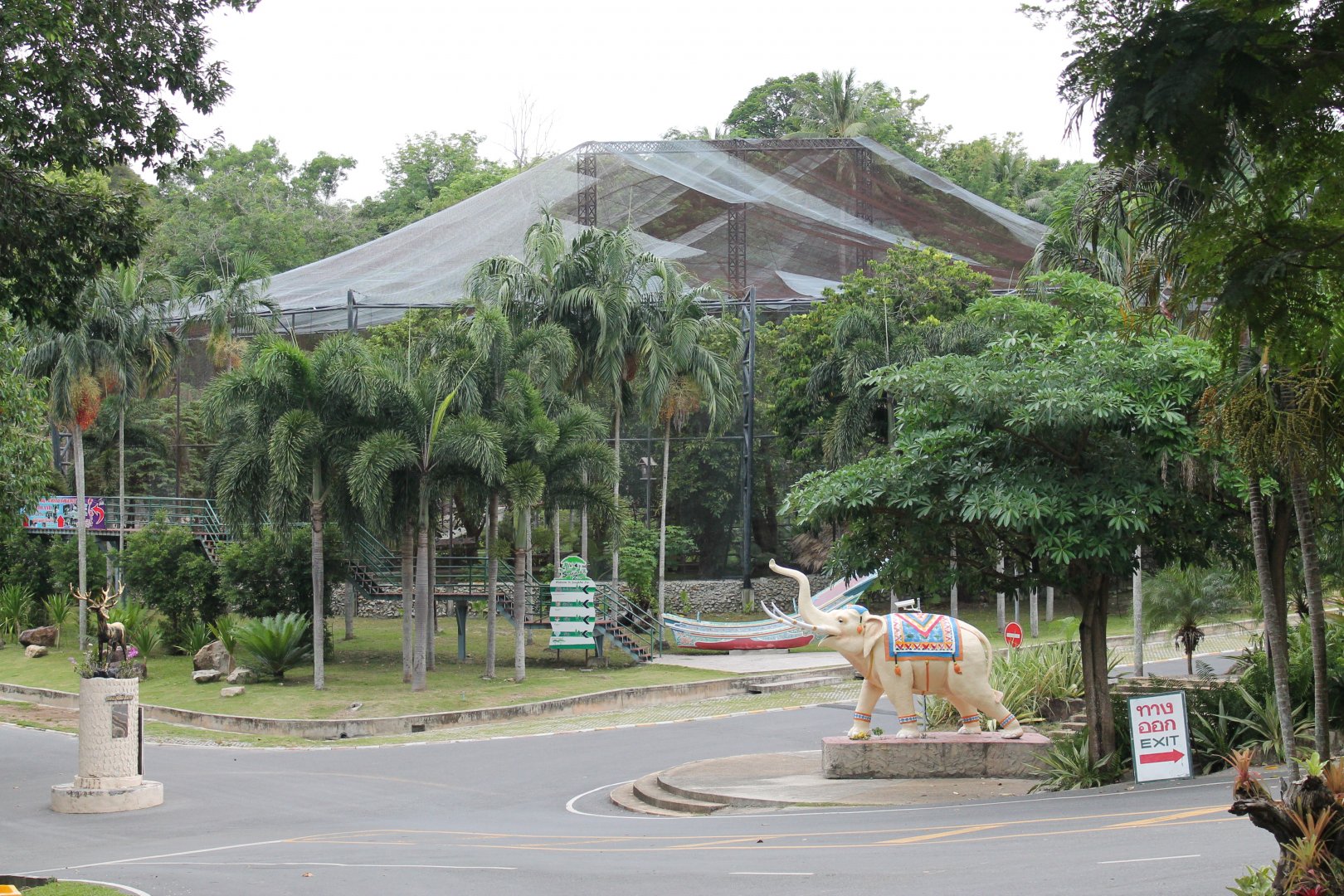view of Bird's Land walk-through aviary