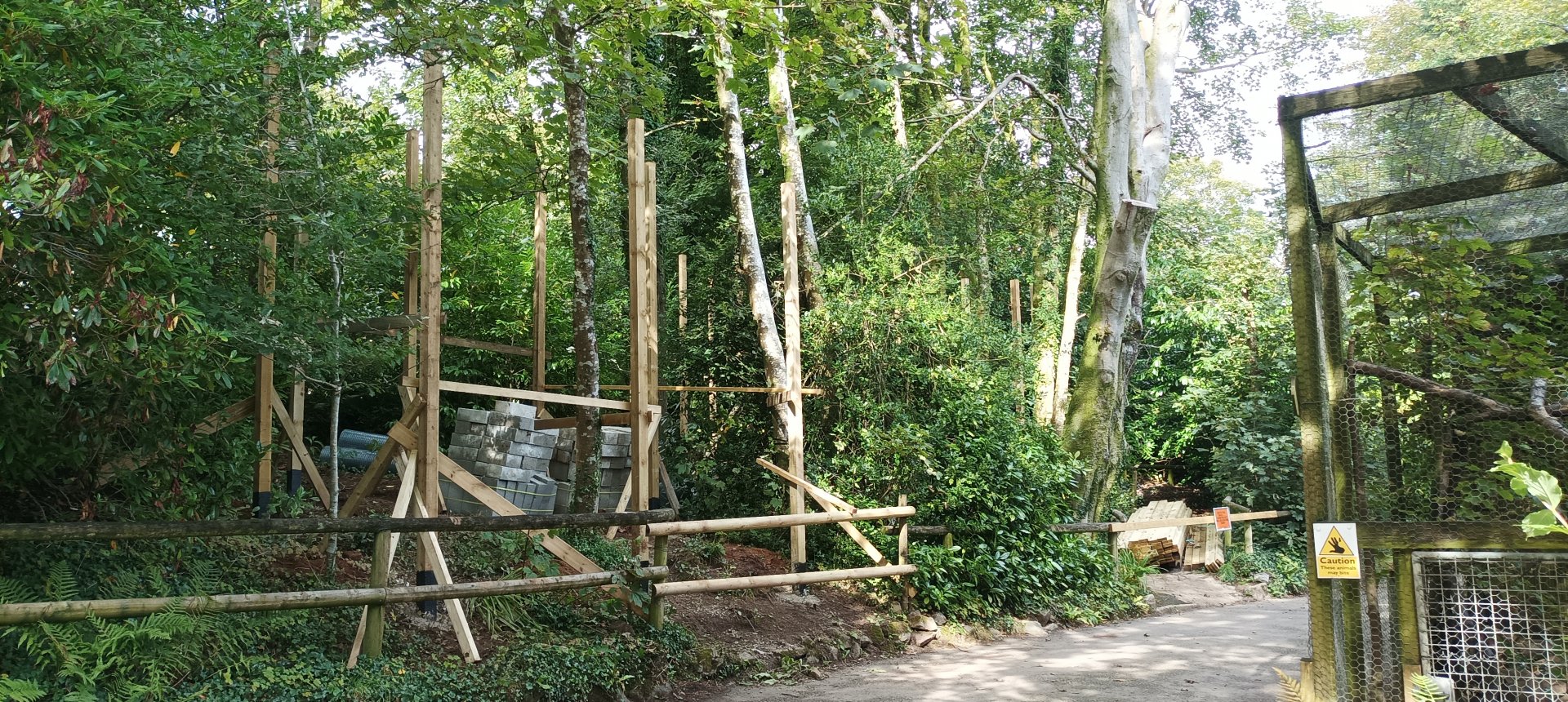 View of brand new enclosure being constructed