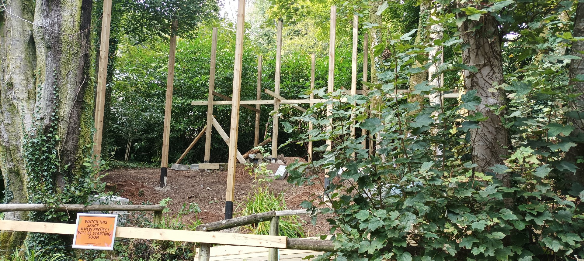 View of brand new enclosure being constructed