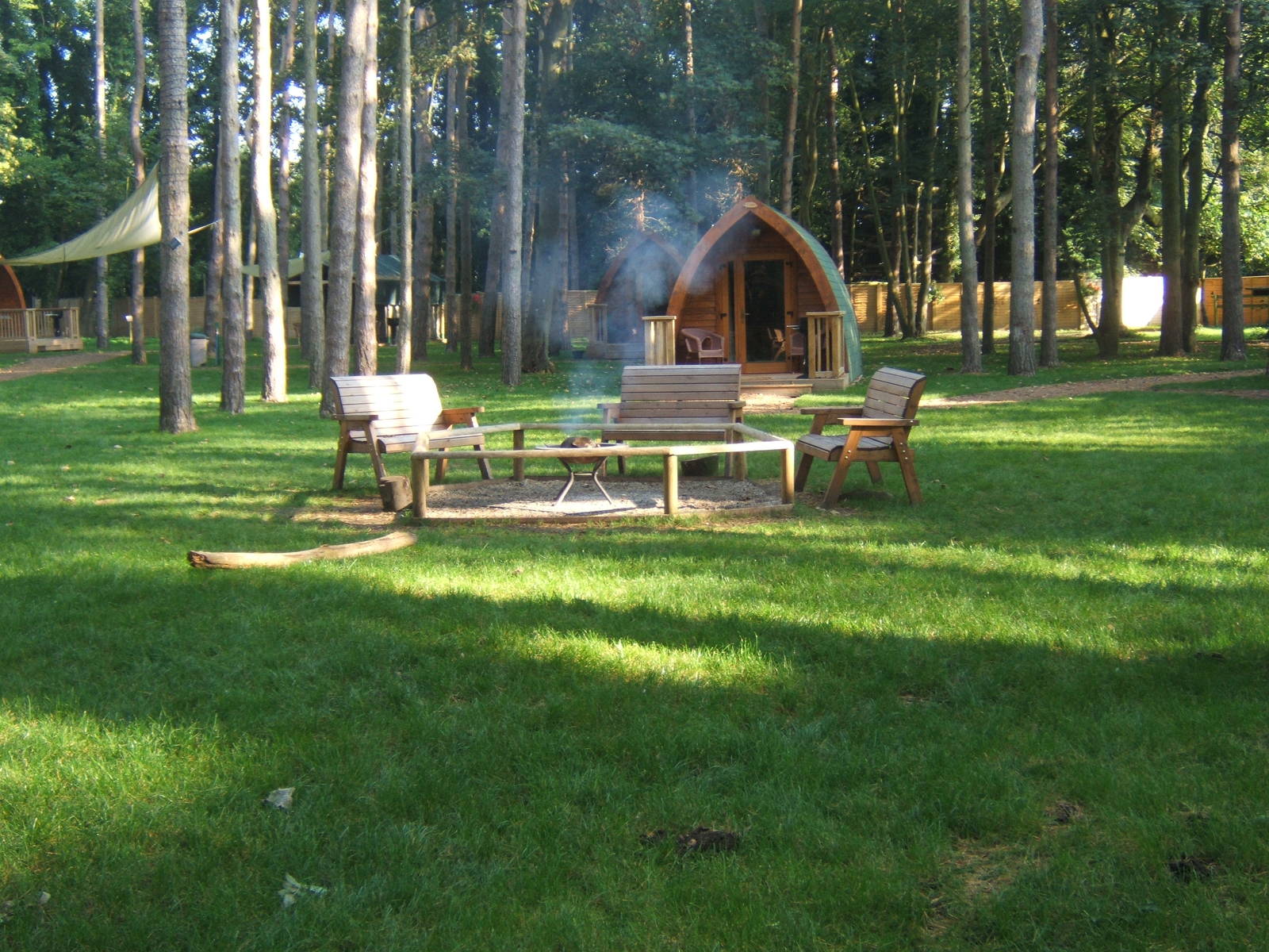 View of camping lodges