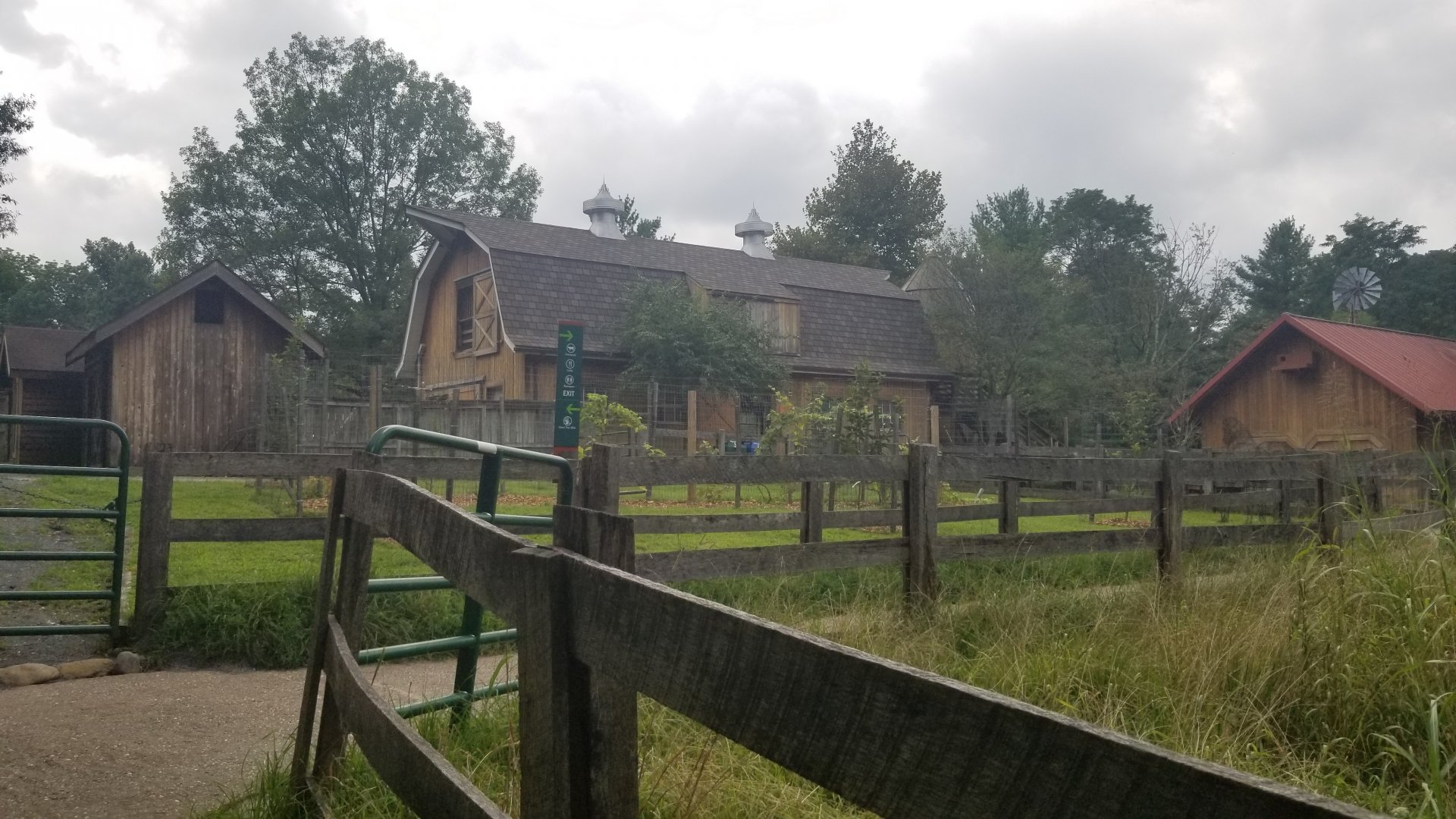 View of children's zoo, coming from giant slide
