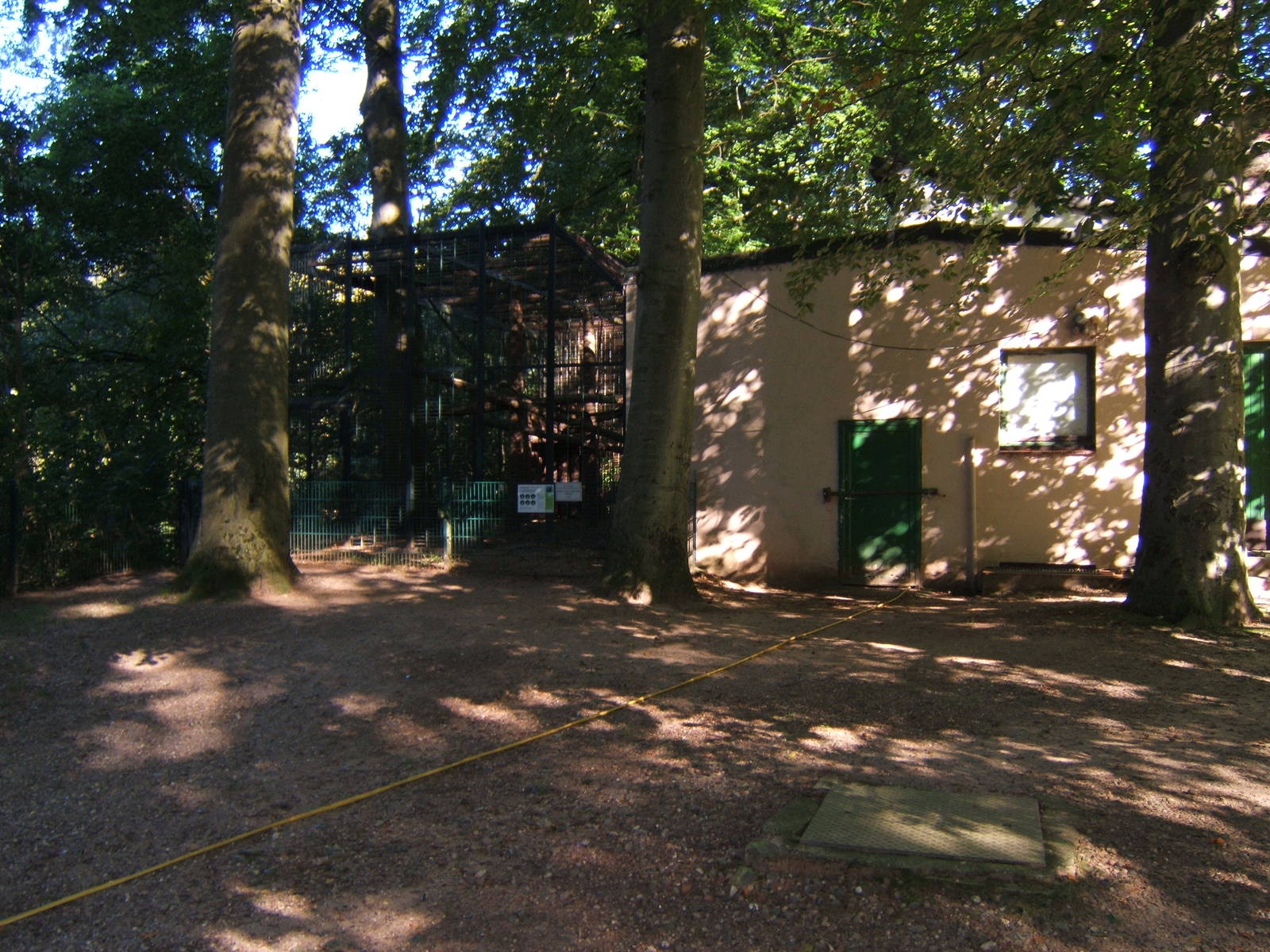 View of Chimpanzee House and enclosure