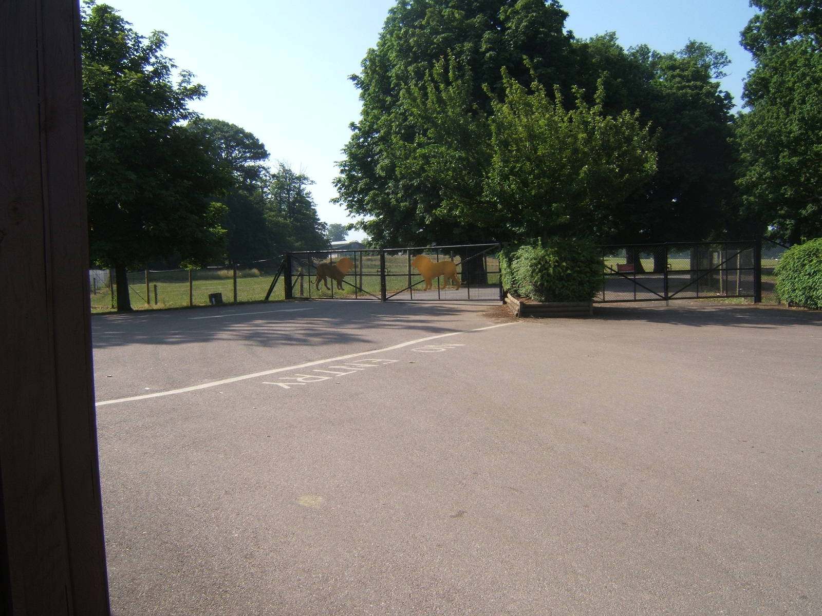 View of closed gates to Safari Park