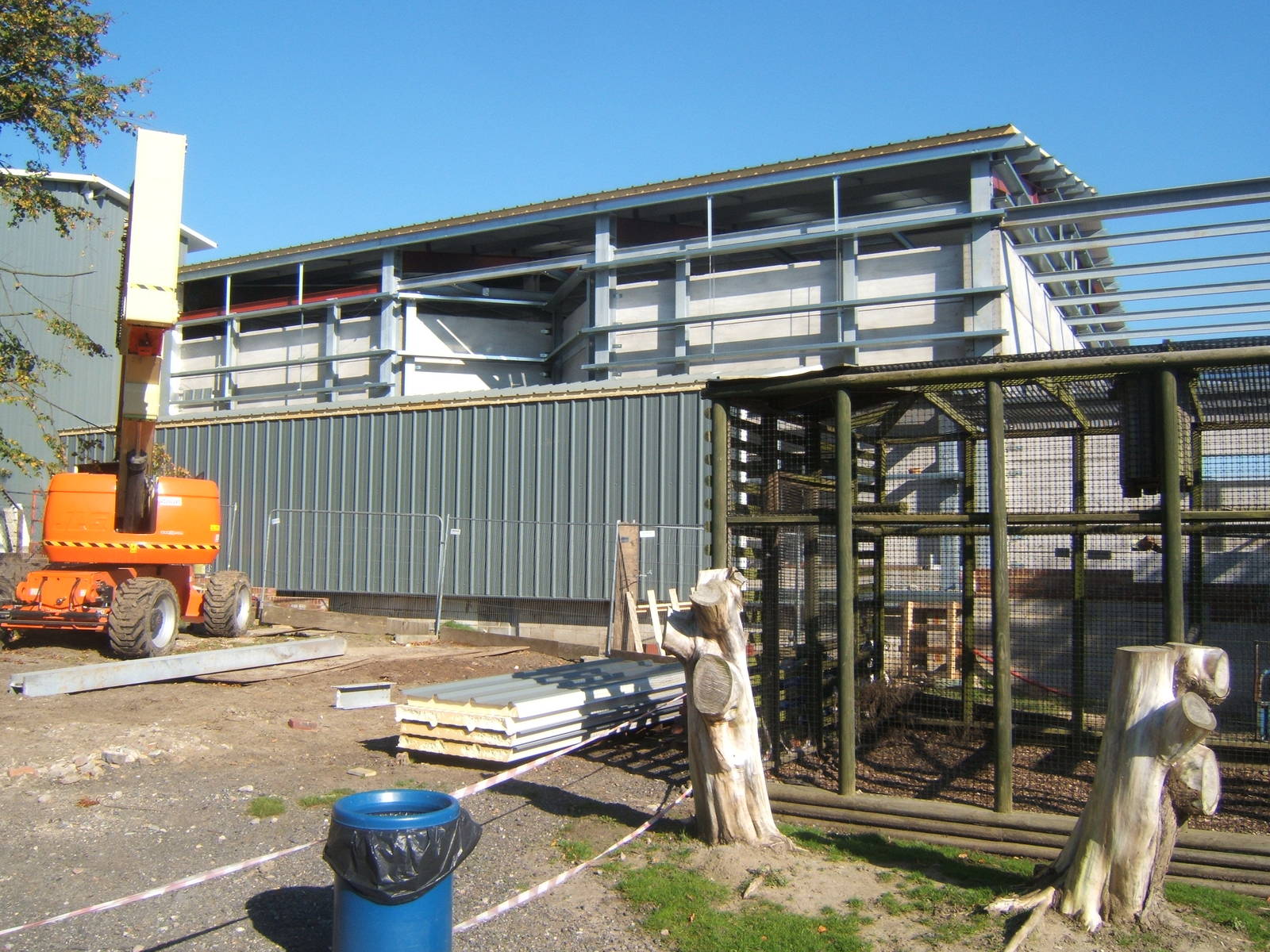 View of construction of Chimp House
