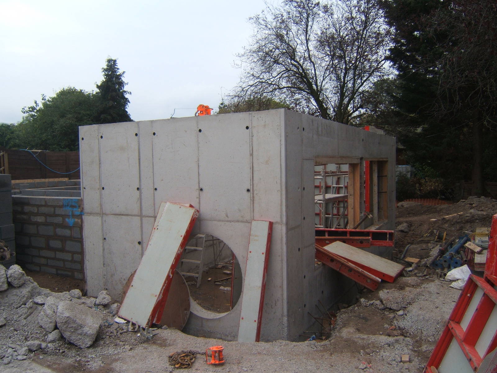 View of construction of Giant Otter House