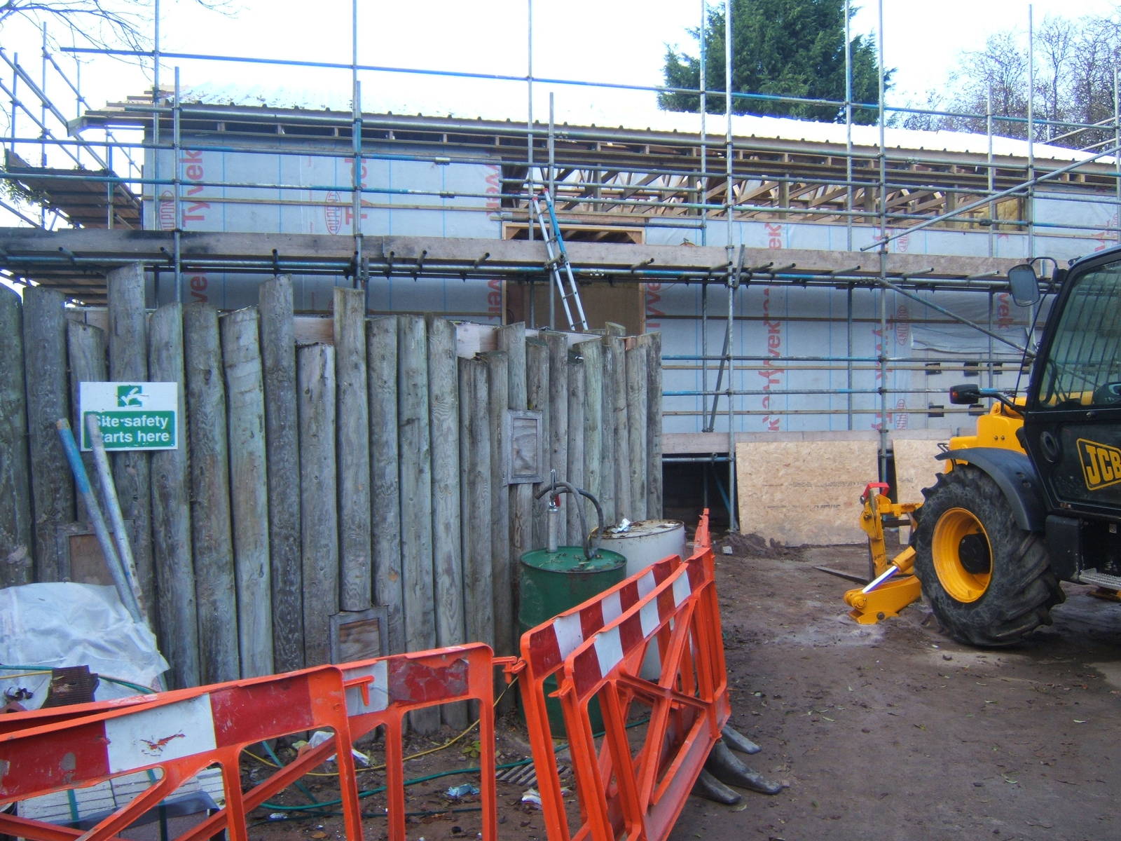 View of construction of Giant Otter House