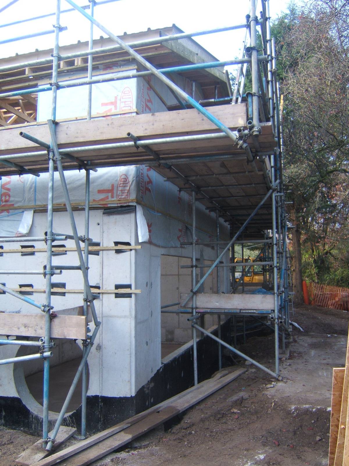 View of construction of Giant Otter House