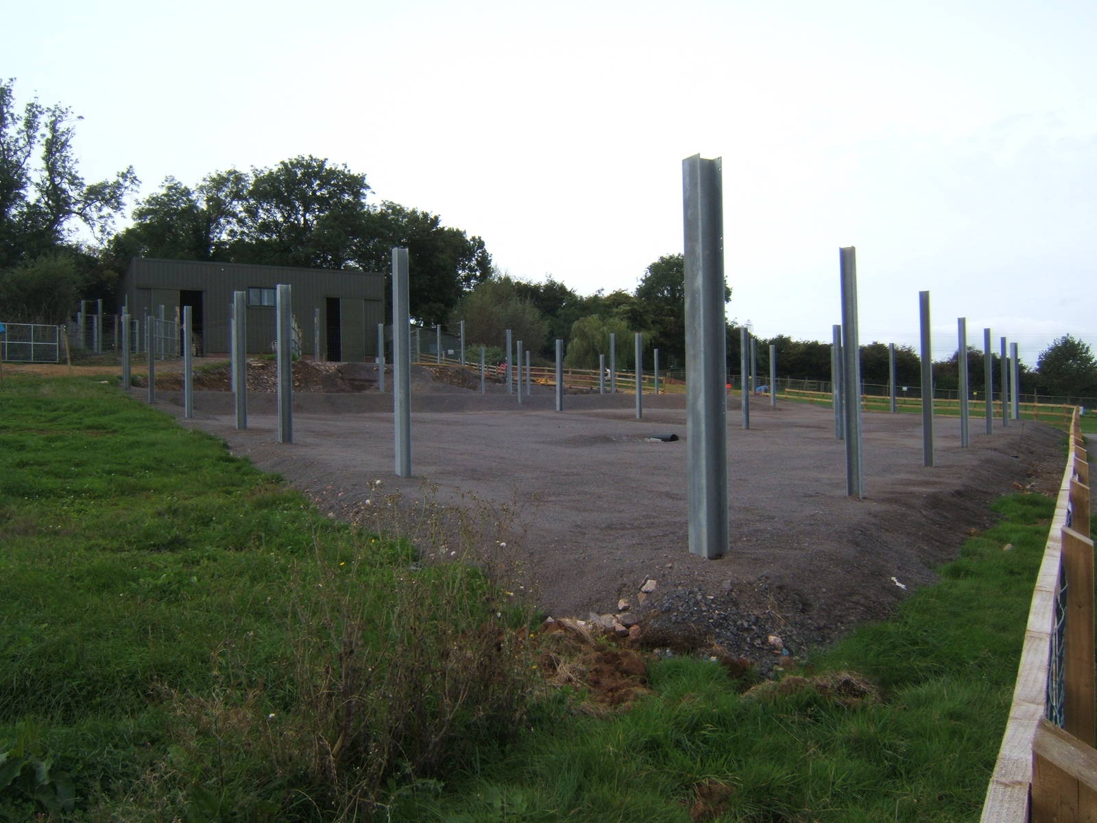 View of construction of the new hard standing for the Giraffes and Zebra