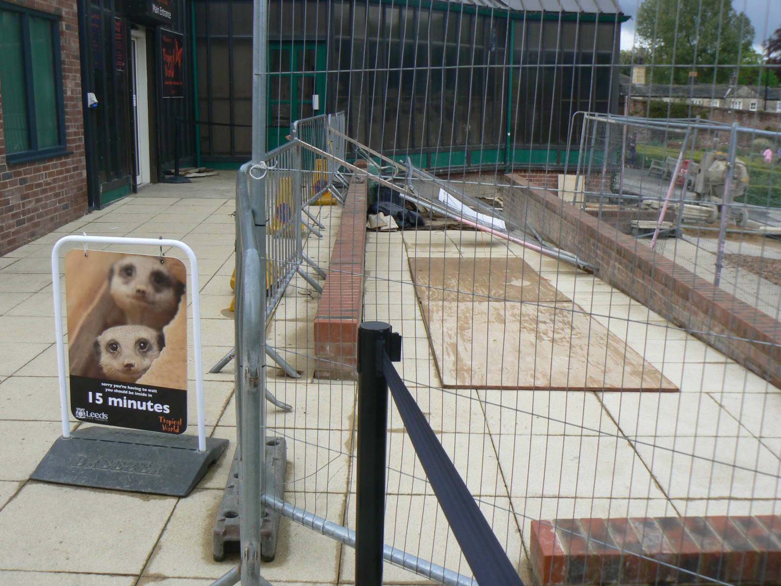 View of Construction Work and Sign for the Queue - 21 May 2016