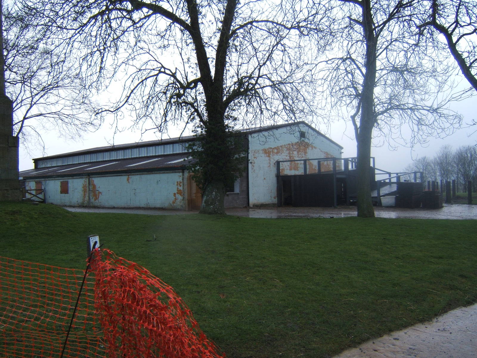 View of construction work on the Indian Rhino House