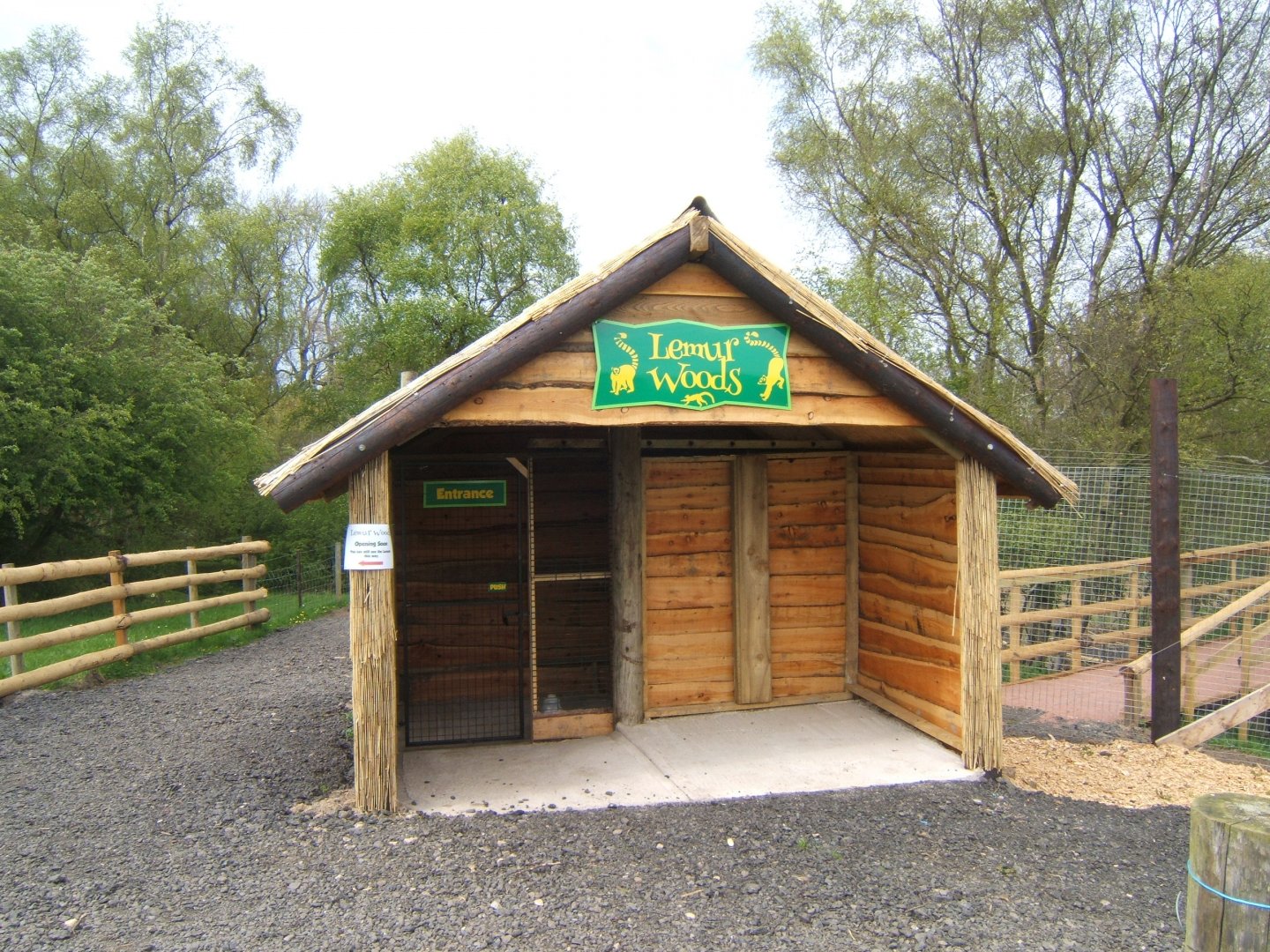View of Entrance to Lemur walk in enclosure