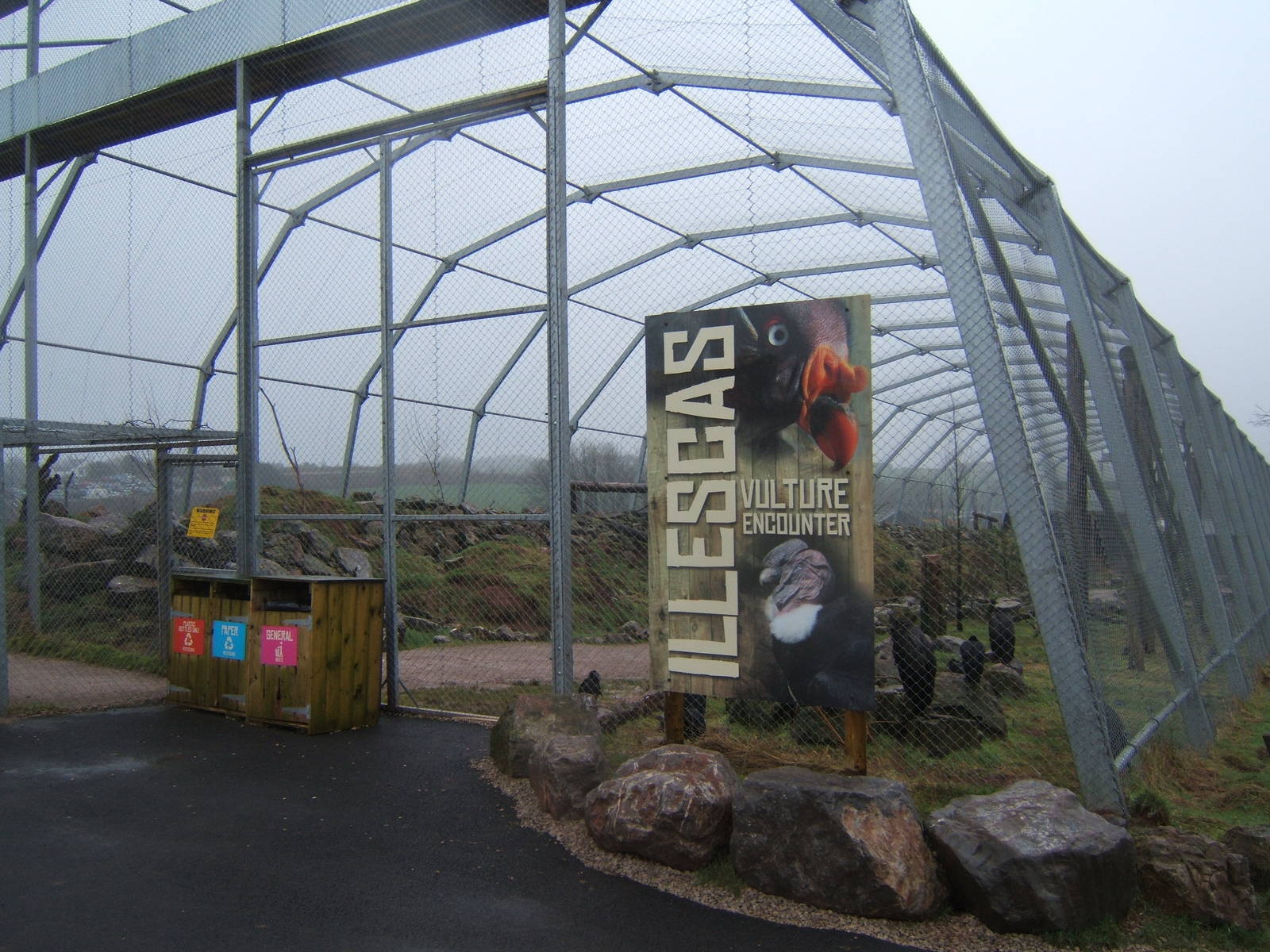 View of entrance to walk through aviary