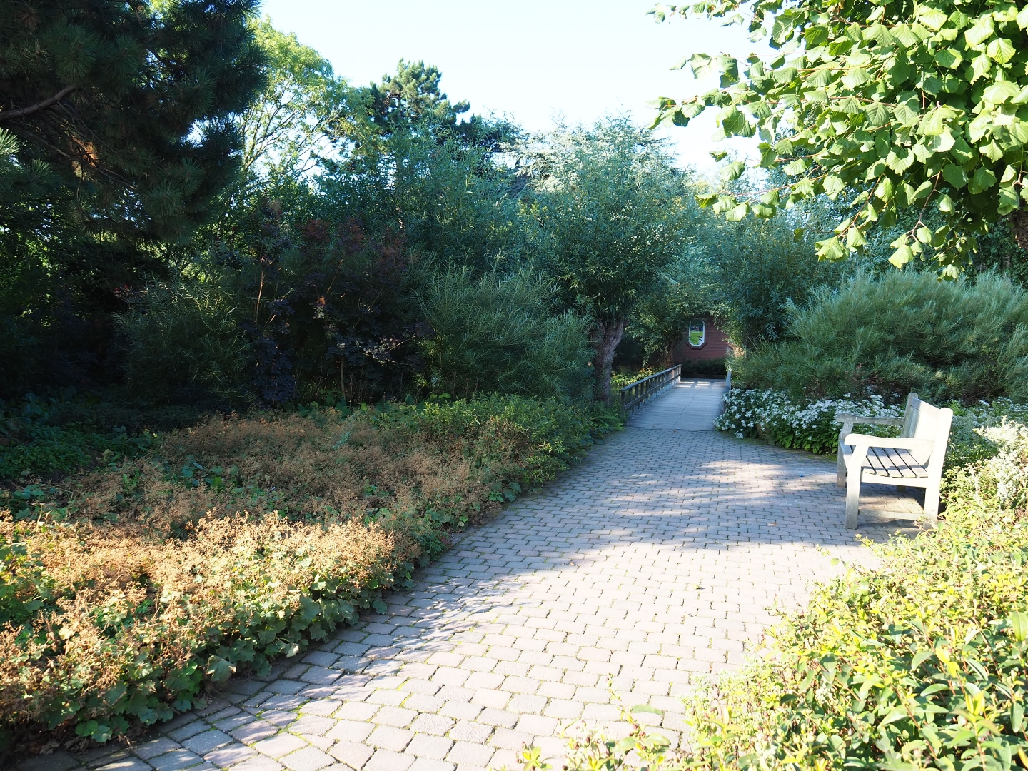 View of gardens and pathway in the park (Sep 2nd, 2018)