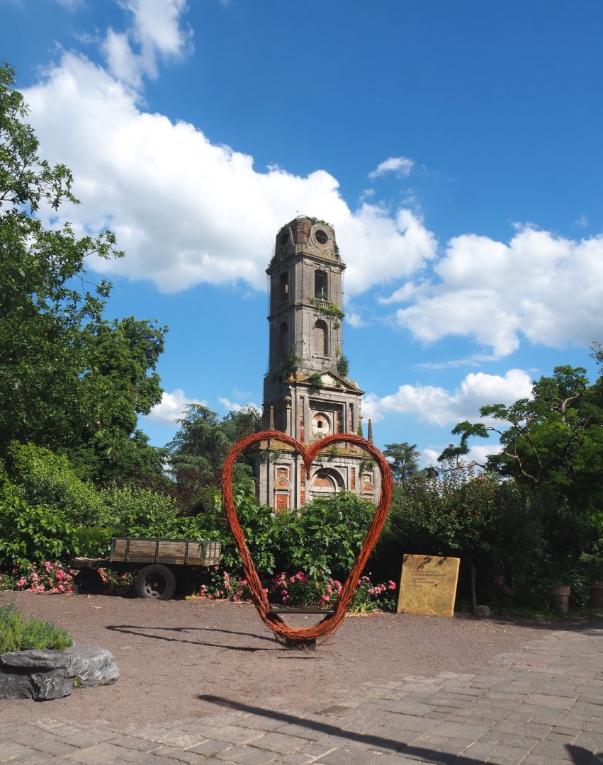 View of gardens near the old abbey tower, 2022-06-28