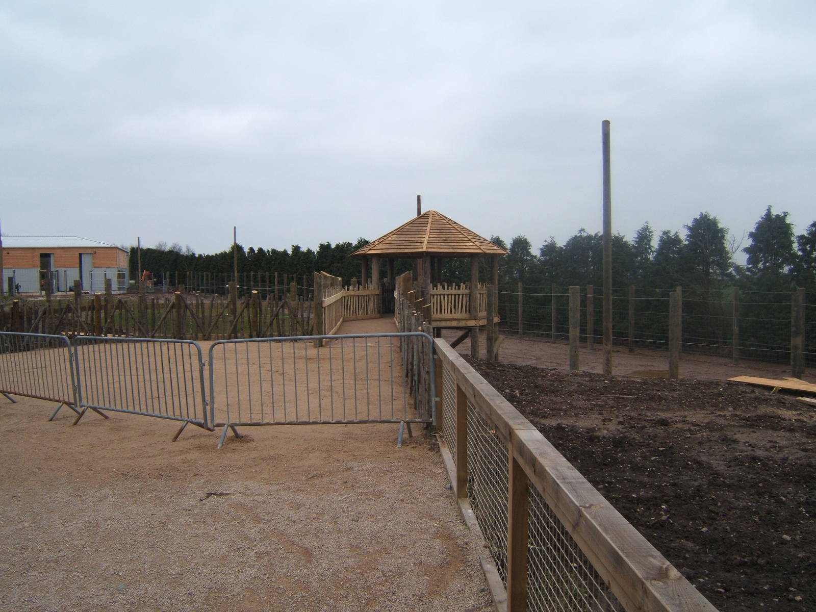 View of Giraffe enclosure construction